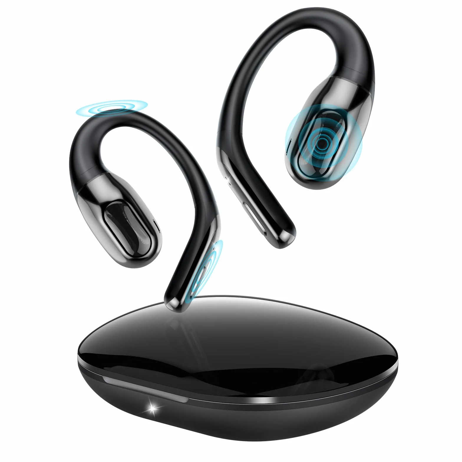2026 Bluetooth 6.0 Open Ear Ecouteurs sans Fil Sport avec Zone de Tapotement Élargie et Crochet d'oreille Air, 60H Écouteurs sans Fil avec ENC Mic, IP7 Oreillette pour Course/Fitness/Cyclisme