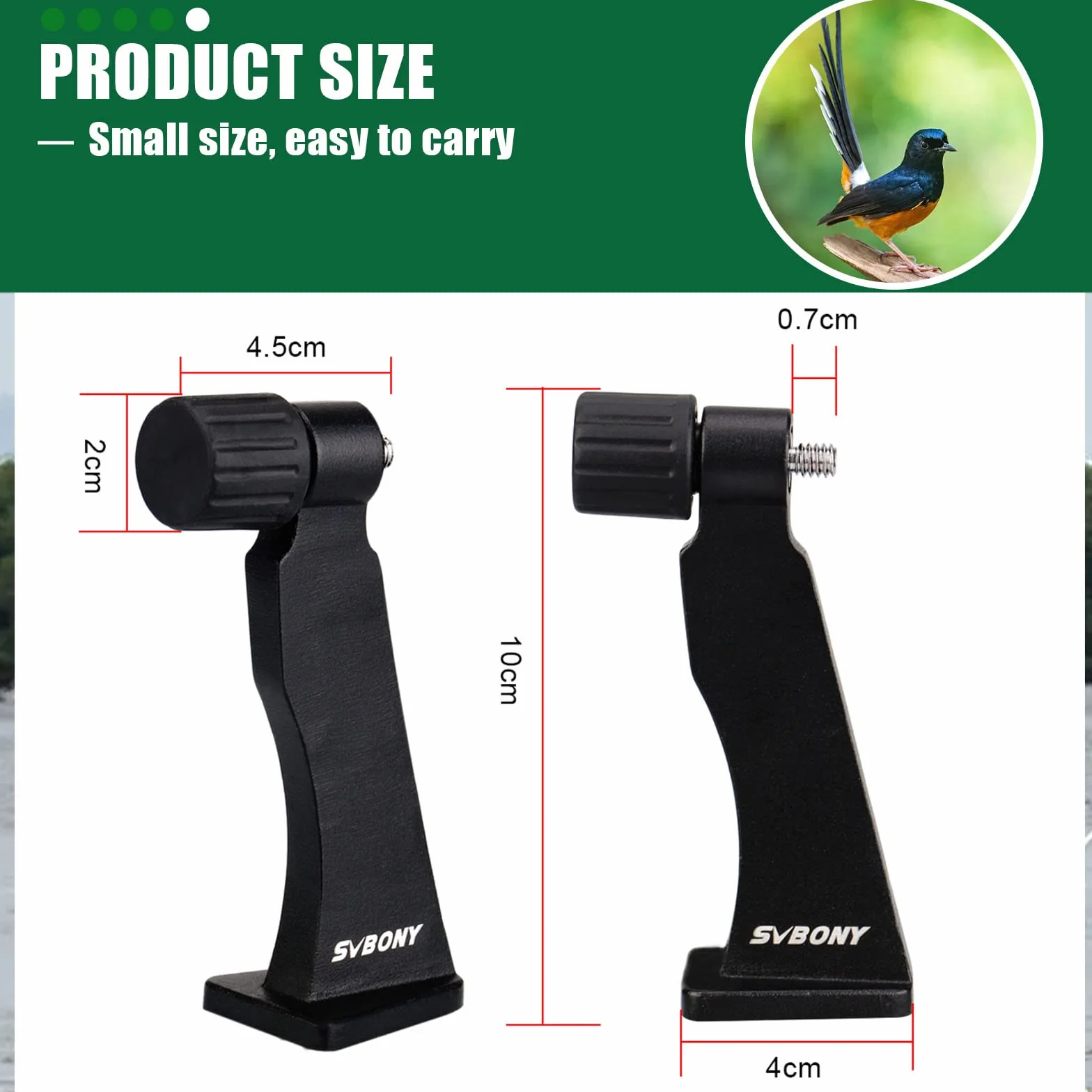 Svbony SV110 Adaptateur de Trépied 1/4Pouces Adaptateur de Trépied de Télescope Binoculaire Métal Complet pour l'Observation des Oiseaux de la Faune