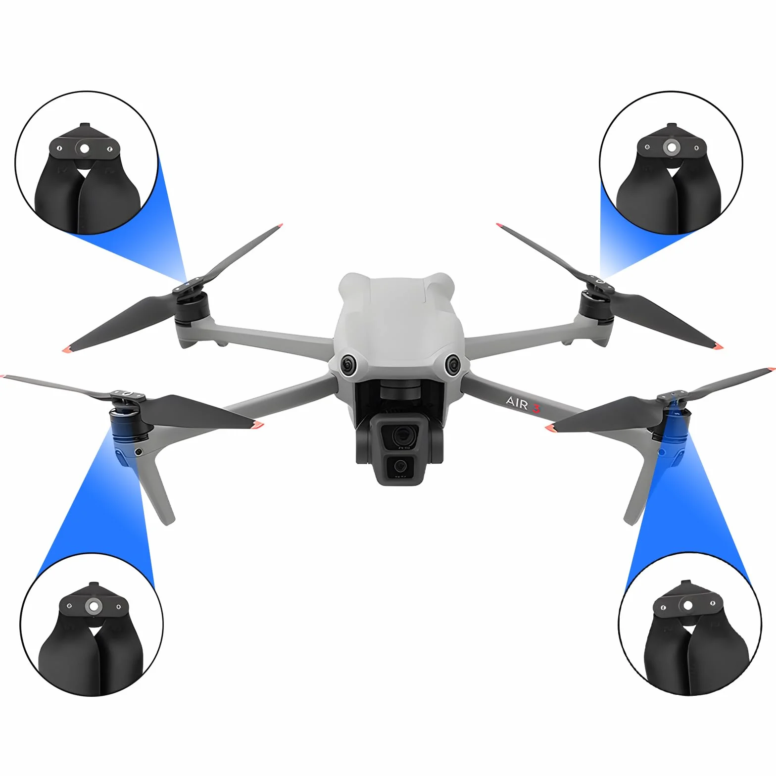 Hélices pour DJI Air 3/AIR 3S - Lames de Rechange à Faible Bruit - Accessoires pour Drone DJI Air 3/AIR 3S - 8 Embouts Orange