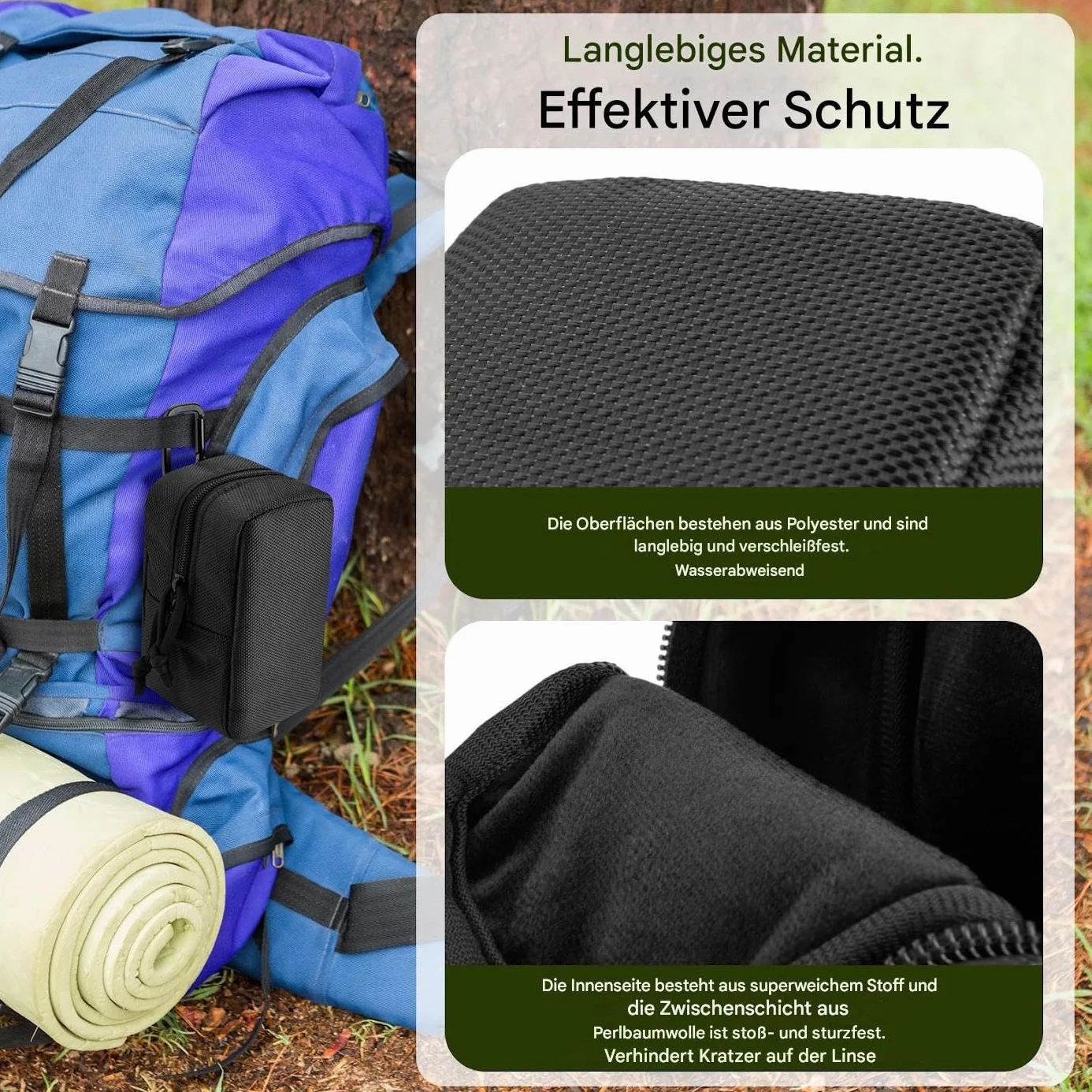 Sac de Transport monoculaire télescopique - Sac Portable étanche - Porte-rapports de Voyage Durable pour Accessoires de Jumelles - Camping de randonnée - Chasse - Sac de Protection avec Sangle