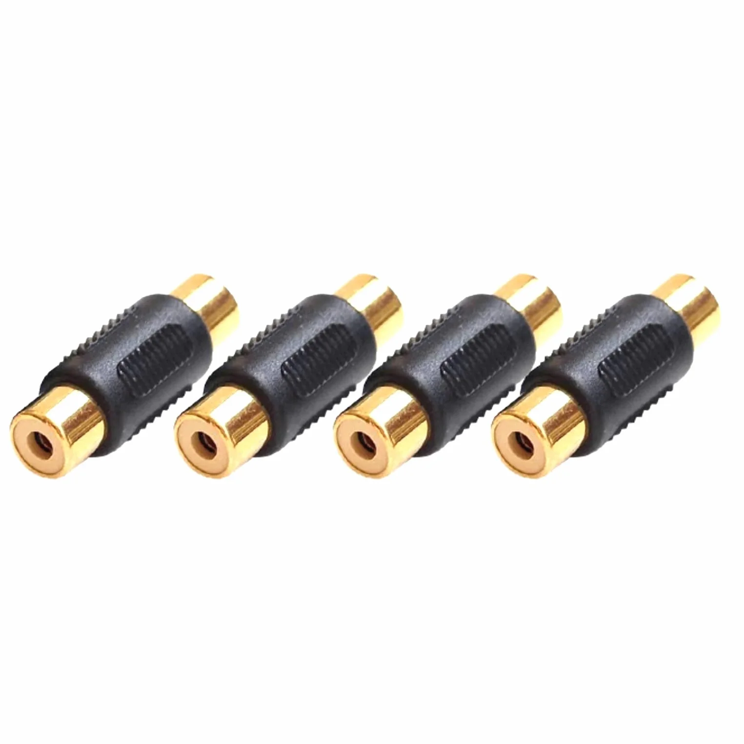 JZK Lot de 4 adaptateurs RCA femelle vers femelle, adaptateur de couplage phono, câble d'extension audio pour haut-parleurs, câble RCA, amplificateur, appareil photo, DVD, VCD