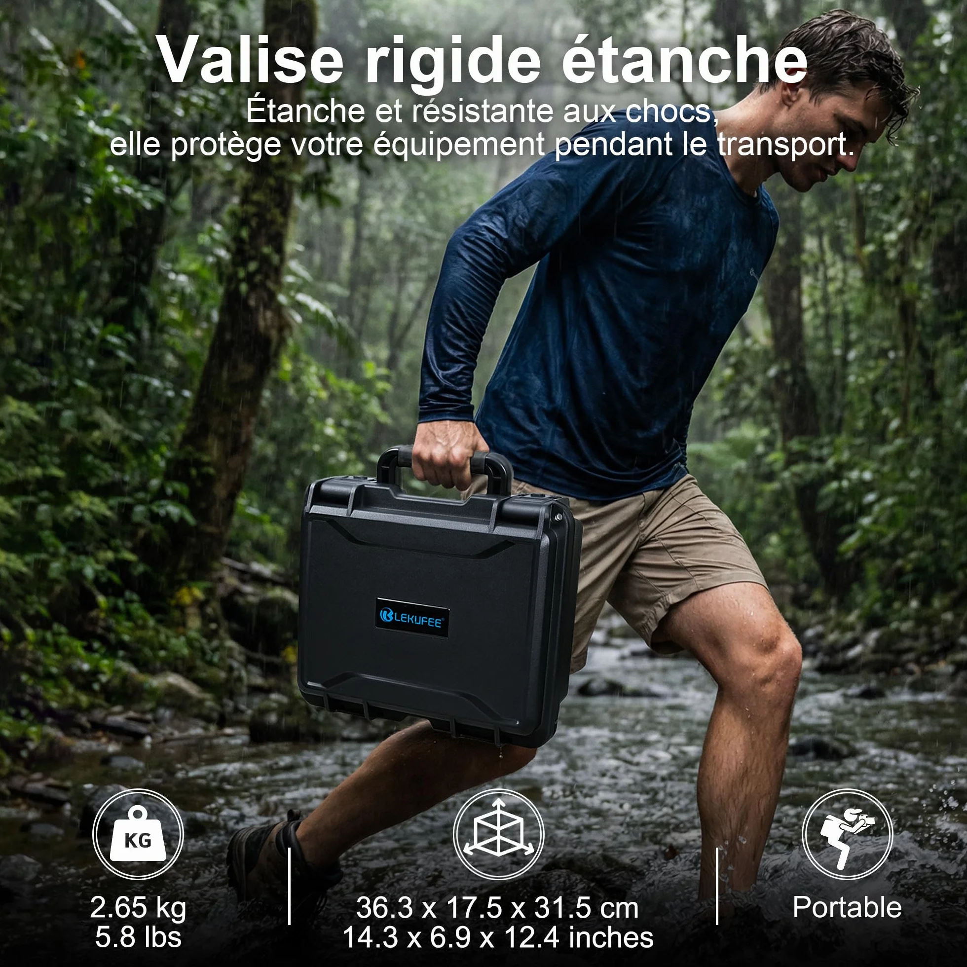 LEKUFEE Valise de Transport Rigide et Étanche pour Drone DJI Neo 2,Bundle Motion Fly More,DJI RC 2, RC N3, Goggles N3/3, RC Motion 3 et Accessoires (étui Uniquement)