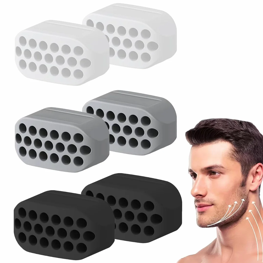 Jaw Trainer 6 Pièces Silicone Hommes Femmes Musculation Machoire Double Menton