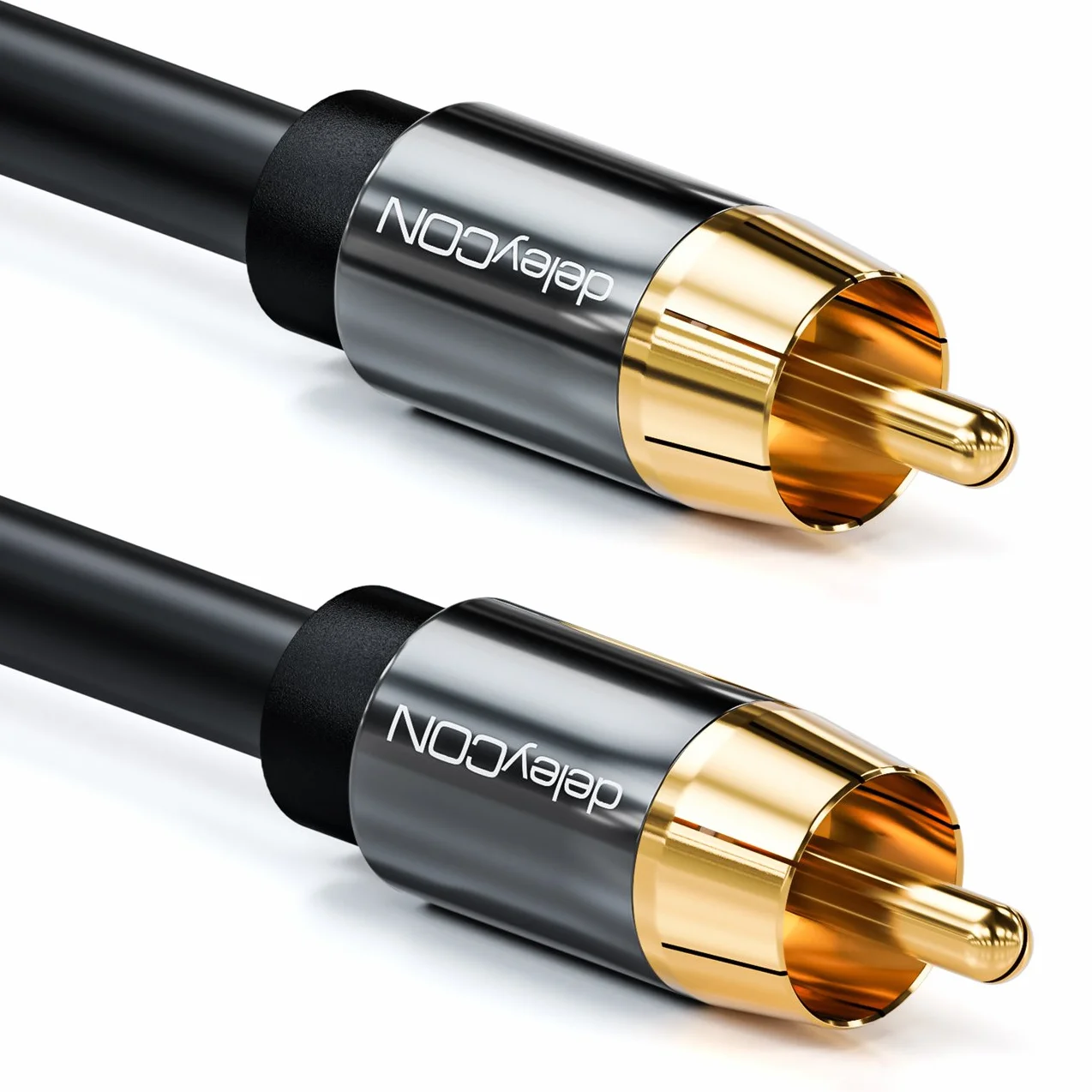 deleyCON 3,0m Câble Subwoofer - Cinch RCA Coaxial Numérique - Fiches Dorées - Liaison Audio - Subwoofer AV Receiver Amplificateur Home Cinéma