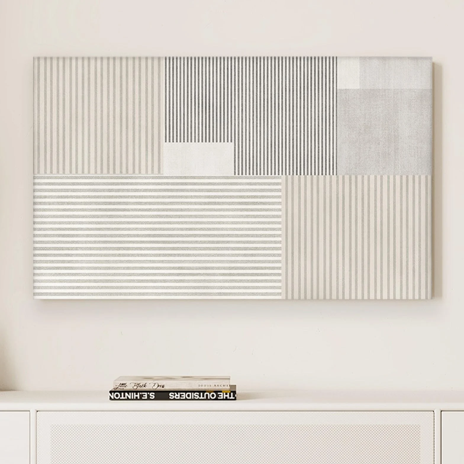 Mateju TV Housse Anti-Poussière, 32-85 Pouces Housse de Télévision en Tissu Élastique, Housse de Protection de L'écran pour TV à Beige Moderne Couverture TV (56-65pouces,Géométrie)