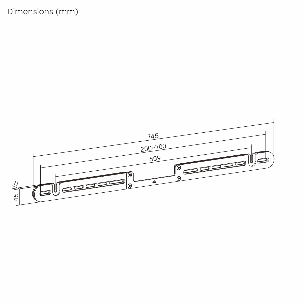 My Wall Support Mural pour Barre de Son Sonos® Arc Ultra HS29L – Design Fin, Amortissement Anti-Vibrations, Montage Flexible au-Dessus et au-Dessous du téléviseur