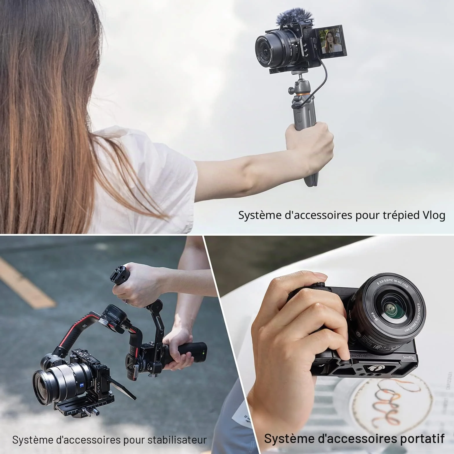 SMALLRIG ZV-E10 Cage avec Poignée et Plaque de Dégagement Rapide Intégrée pour Arca-Swiss pour Sony ZV-E10-3538B