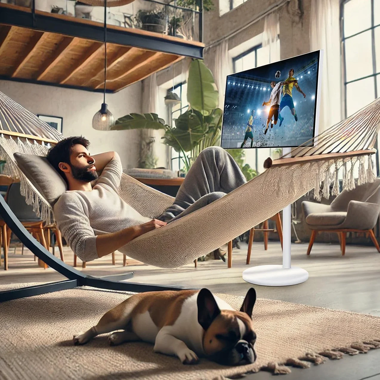 Écran nomade tactile connecté Full HD 32" avec support mobile et batterie [auvisio]