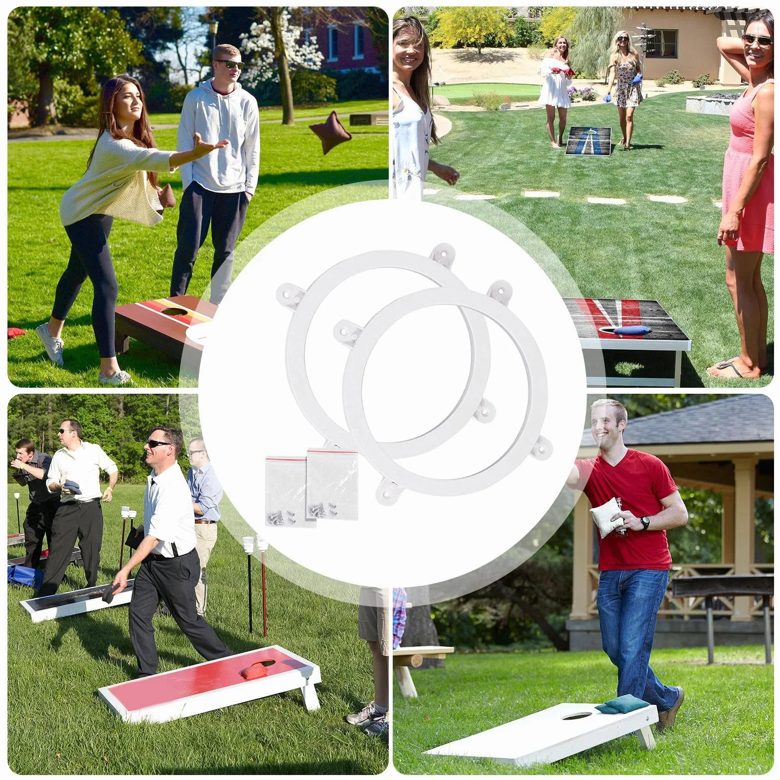 Anneaux de reproduction LED étanches Éclairage pour ensemble de cornhole robuste durable