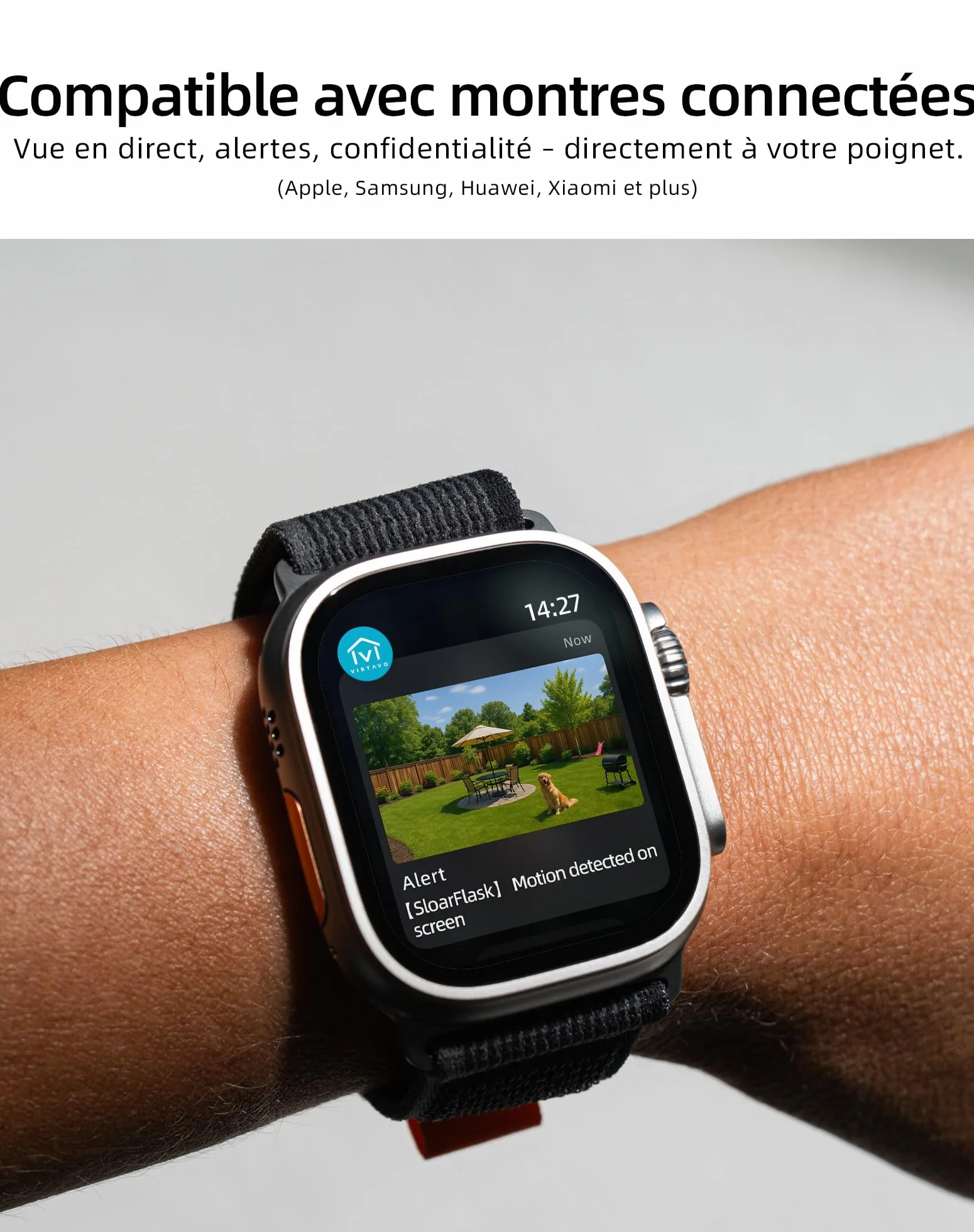 VIRTAVO 2K Camera Surveillance WiFi Extérieure sans Fil Batterie, Vision Nocturne Couleur Starlight, PIR Détection Mouvement, Étanche, Audio Bidirectionnel, VF1