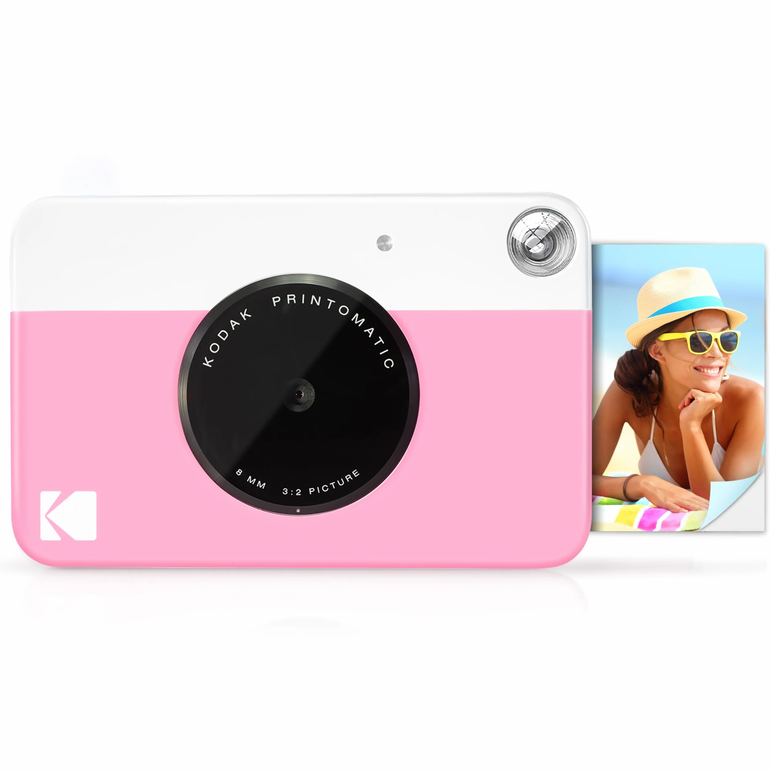 KODAK Printomatic Appareil photo numérique à impression instantanée couleur – Photos de haute qualité sur papier autocollant Zink 2 x 3" – 5 MP, portable, cadeau créatif pour anniversaire, Noël – Rose