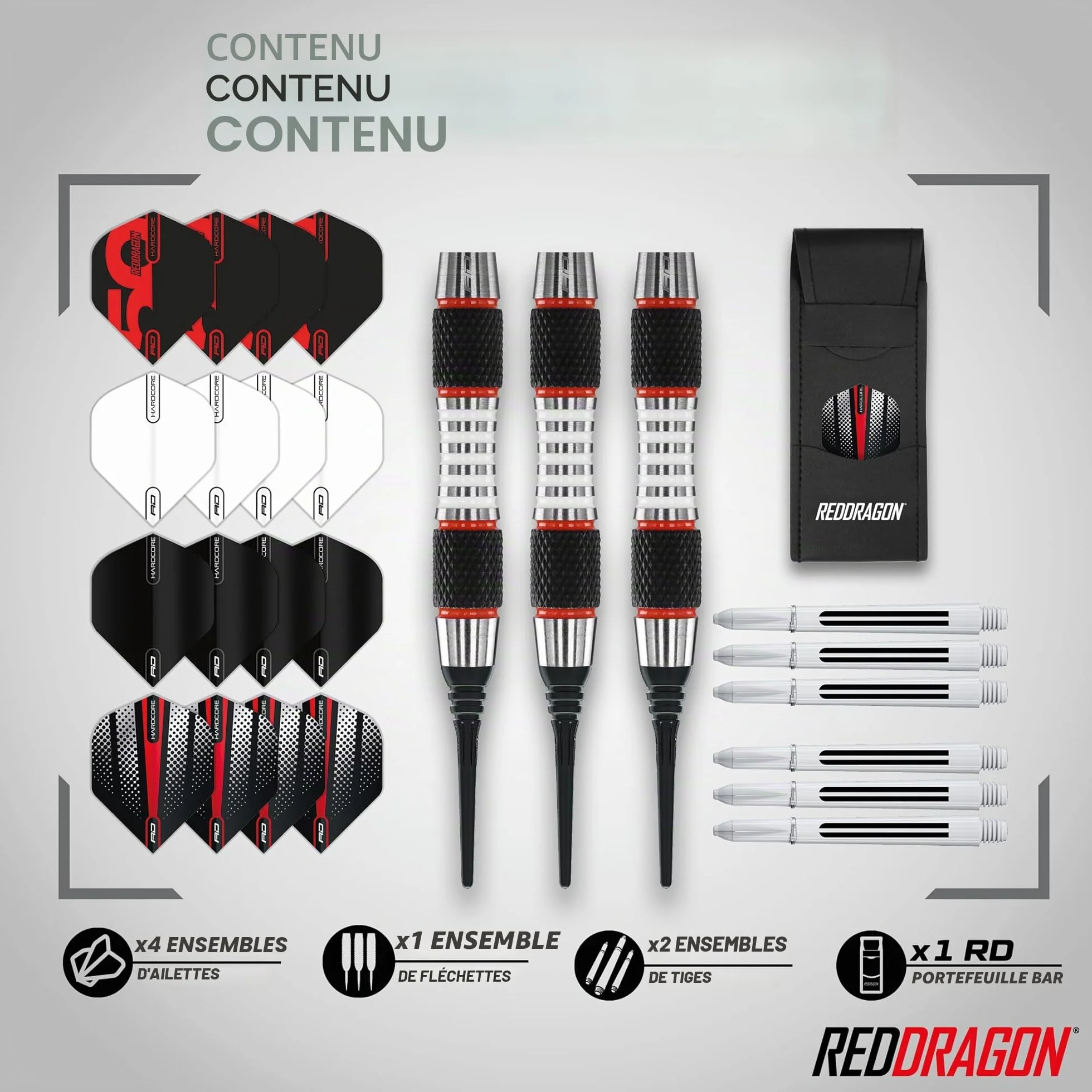 RED DRAGON Axis Softip Fléchettes en tungstène avec Pointes en Acier