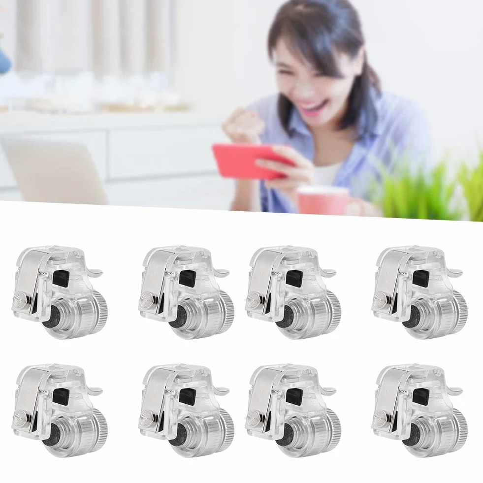 Le Contrôleur de Jeu Mobile Déclenche 8 Pcs R11 Quatre Six Doigts Assistant Bouton Mobile Trigger pour Le Jeu pour Le Téléphone PUBG (Argent)