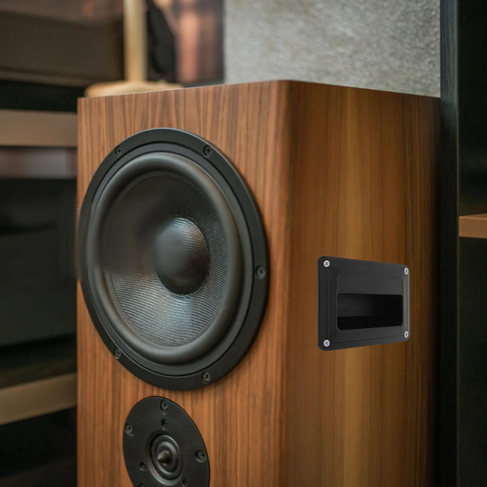 Zerodeko Poignées Latérales Accessoires Faciles à Installer pour en Plastique Noir Design Simple et Délicat 4 Pièces Haut-Parleur Audio pour Enceinte