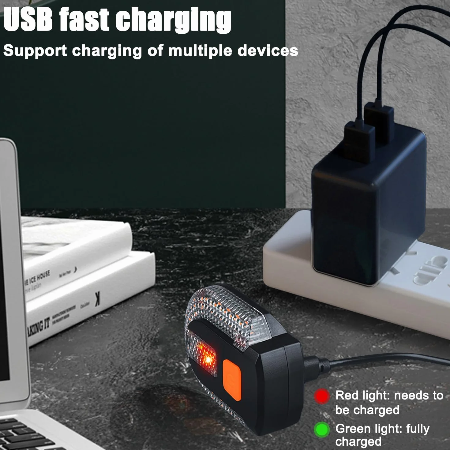 Feu Arrière de Vélo USB Rechargeable avec Clignotant, Éclairage Arrière pour Vélo, Trotinette Électrique
