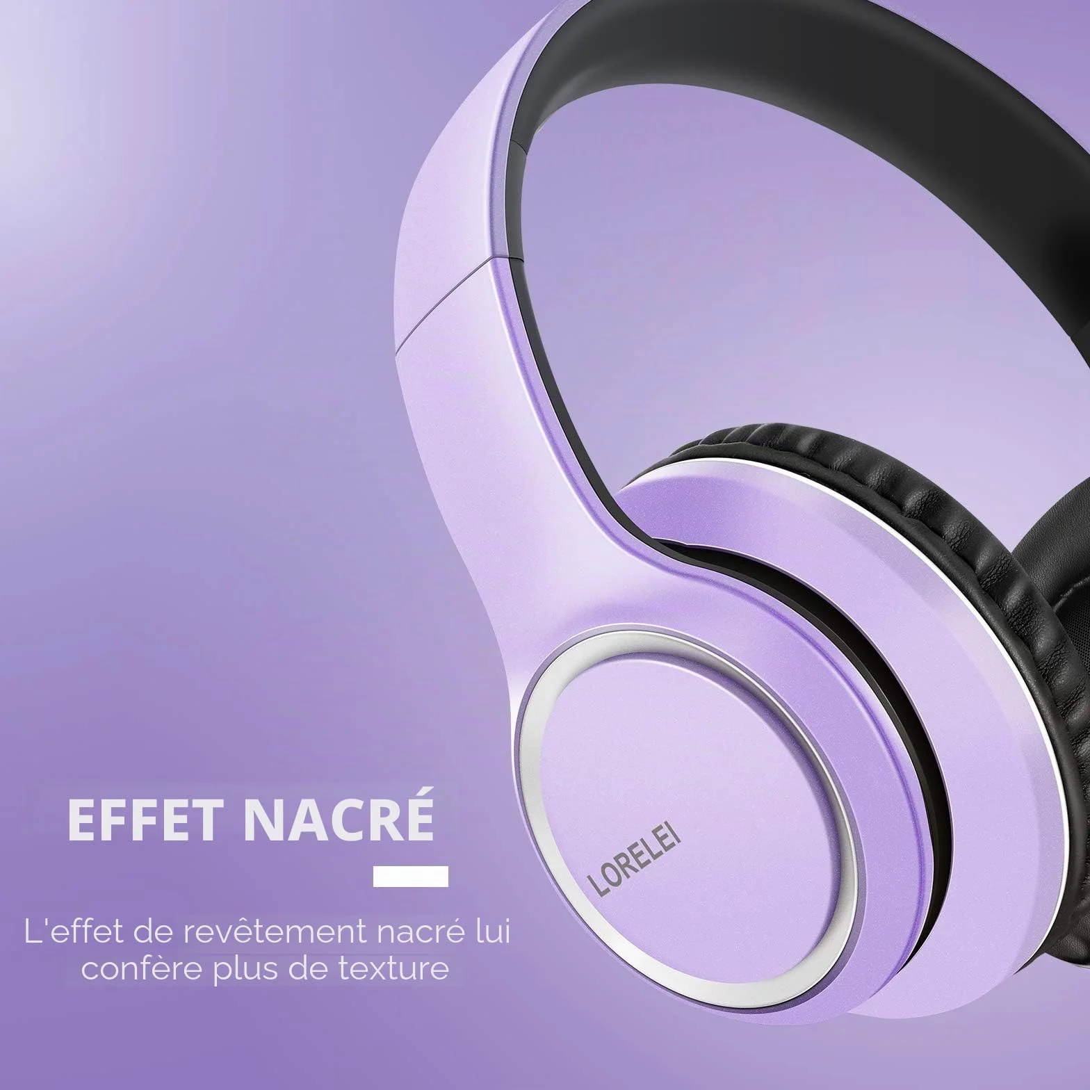 Lorelei X8 Casque Filaire mic 1,45 m Nylon Anti-nœuds 3,5 mm, léger Pliable Portable Smartphone Tablette Ordinateur MP3/4 (Violet foncé)