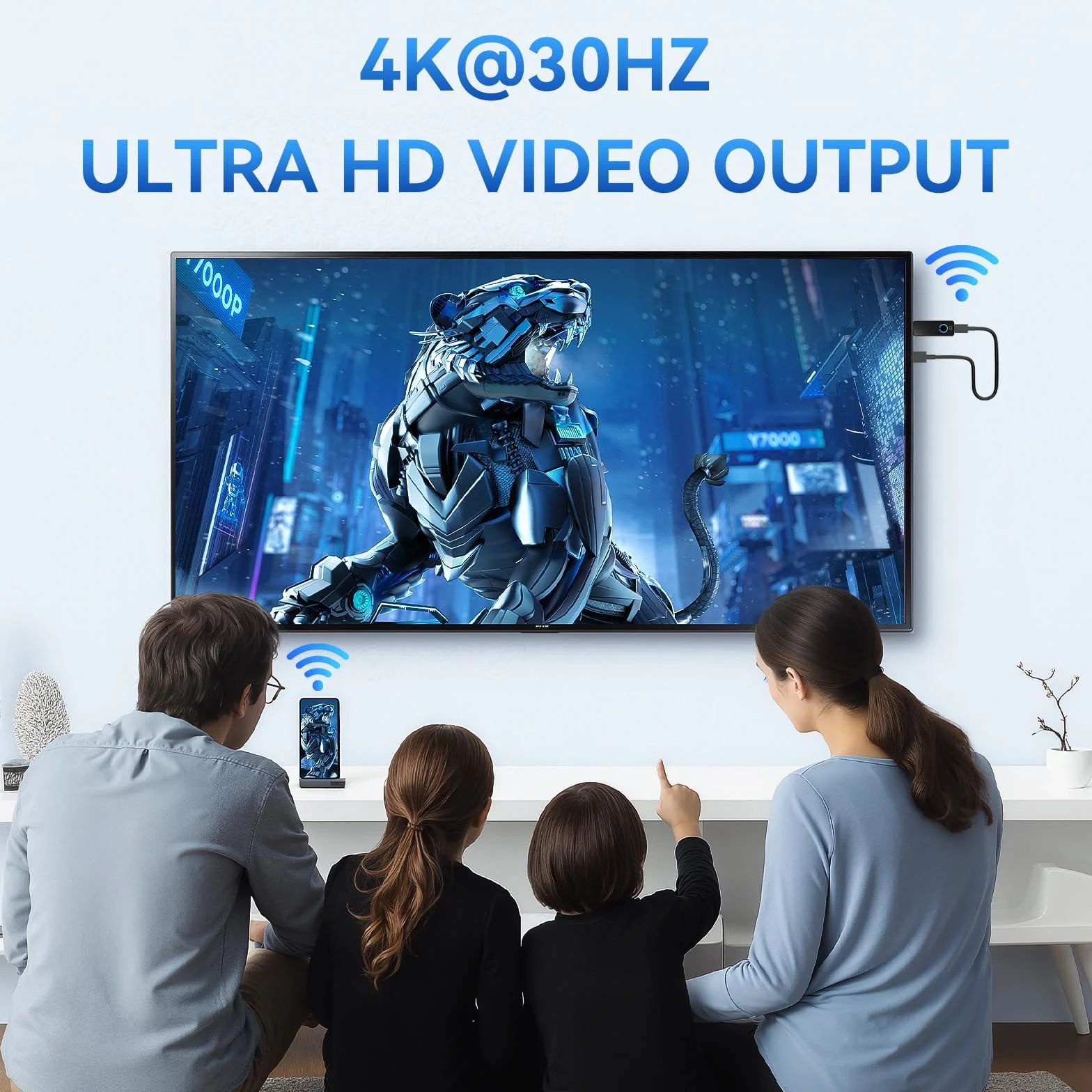 4K Bezprzewodowy Dongle HDMI, Airplay, Miracast, DLNA, Google Casting, 5GHz WiFi