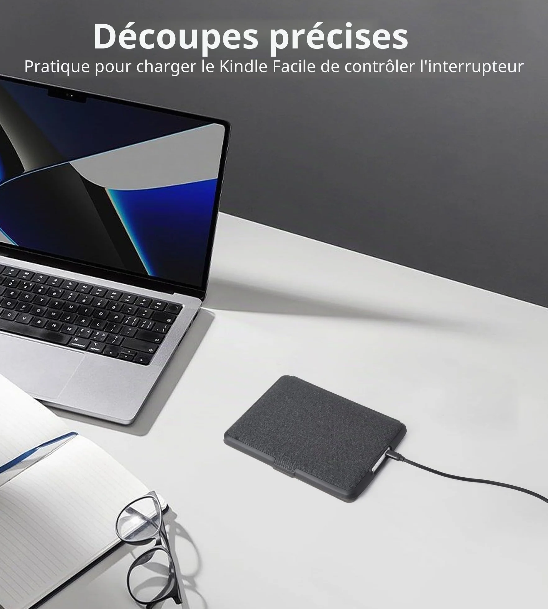 Étui à Rabat magnétique Compatible avec Kindle Paperwhite 2012-2017 (7e/6e/5e génération, numéro de modèle : EY21, DP75SDI) avec dragonne et Fonction Veille/réveil Automatique, Noir