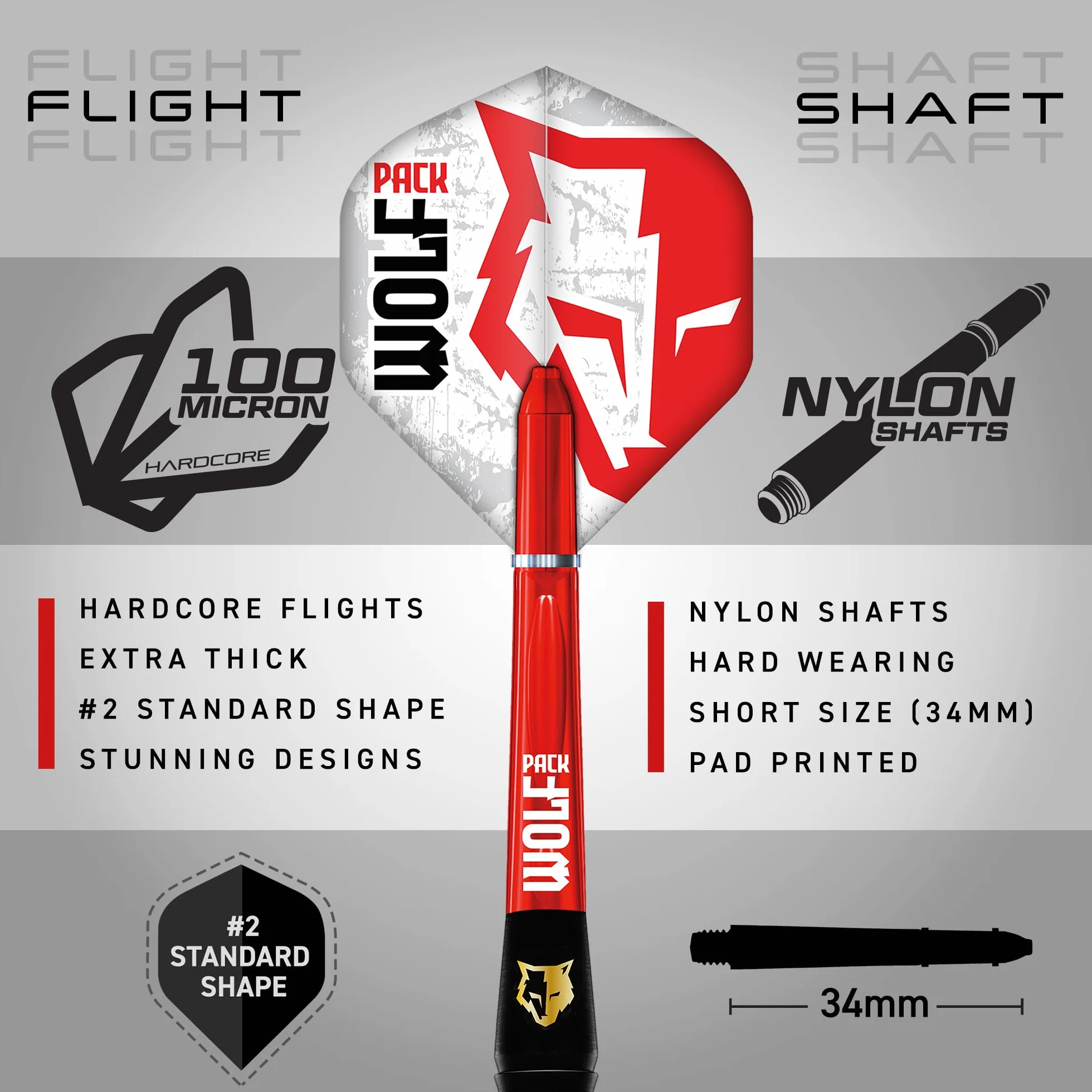 RED DRAGON Flechette Pointe Acier/Plastique Wolfpack 18g 20g 22g Jeu De Flechettes Pointe Souple Steeltip