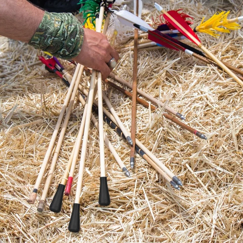 MiOYOOW Pointe de Flèche en Caoutchouc 6mm, Lot de 12 Embout de Flèche Léger Antichoc pour Tir à l'arc