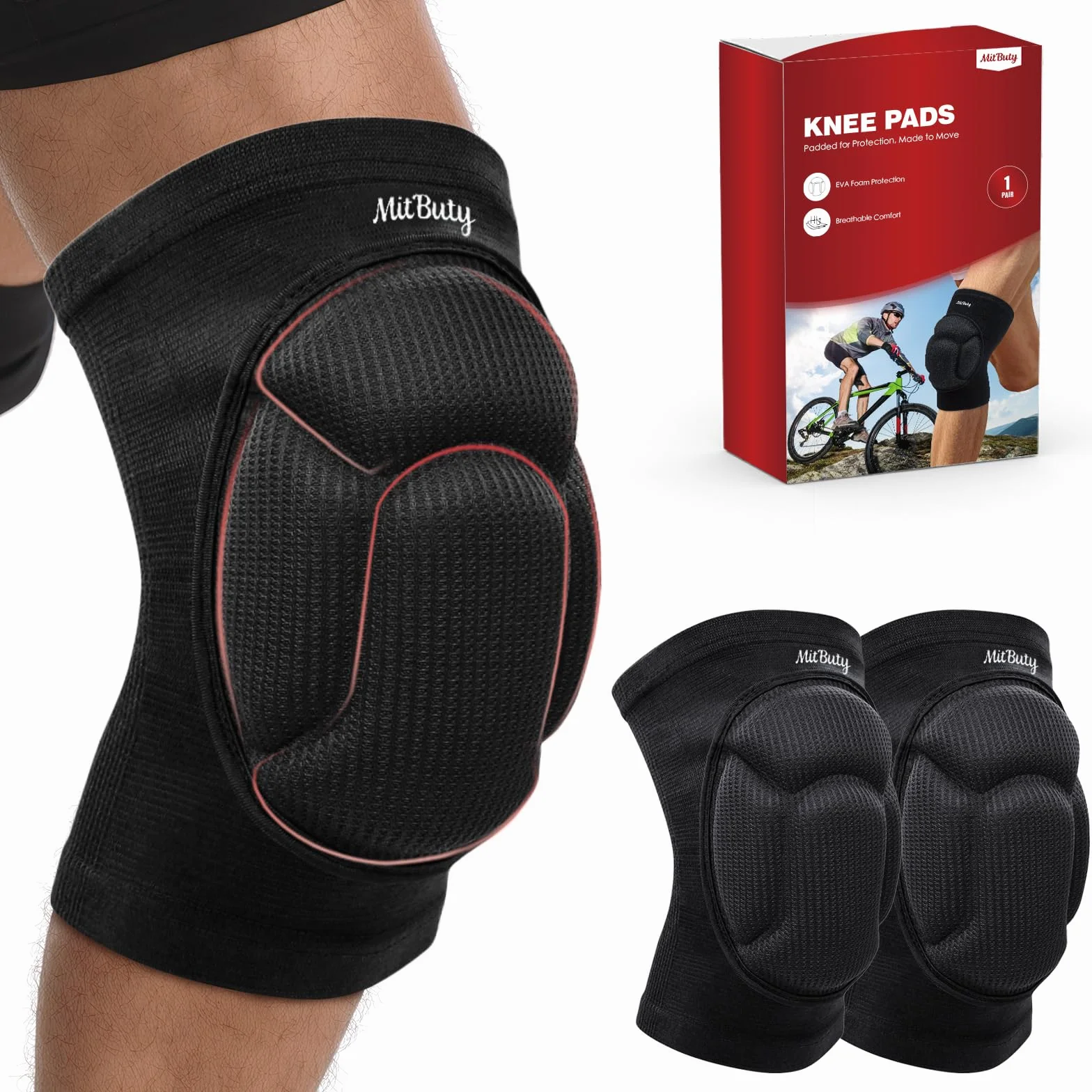 Genouillères de Protection Mousse Épaisse pour Sport et Travail – 1 Paire