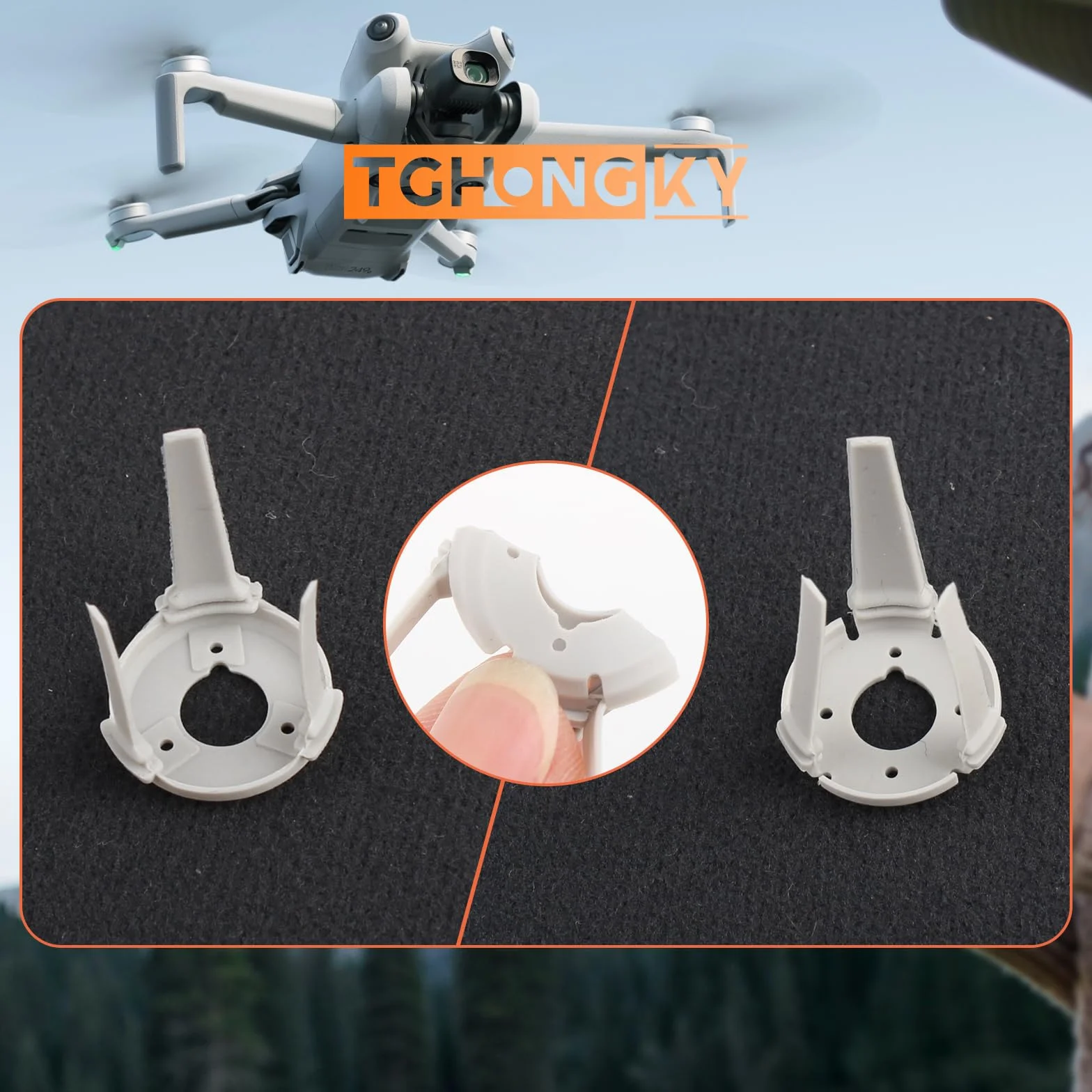 Caoutchouc Nacelle pour DJI Mini 4 Pro Amortisseurs en Caoutchouc Mini 4 Pro Gauche et Droit Boule Amortisseur pour DJI Mini 4 Pro(Style Long)