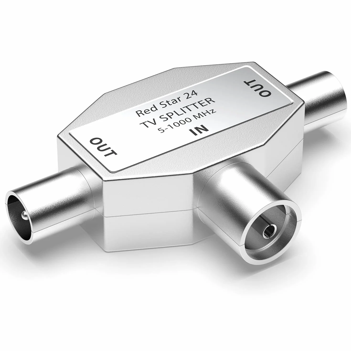 RedStar24 répartiteur d'antenne 2 voies T-Adapter Splitter TV DVB-T 5-1000 MHz