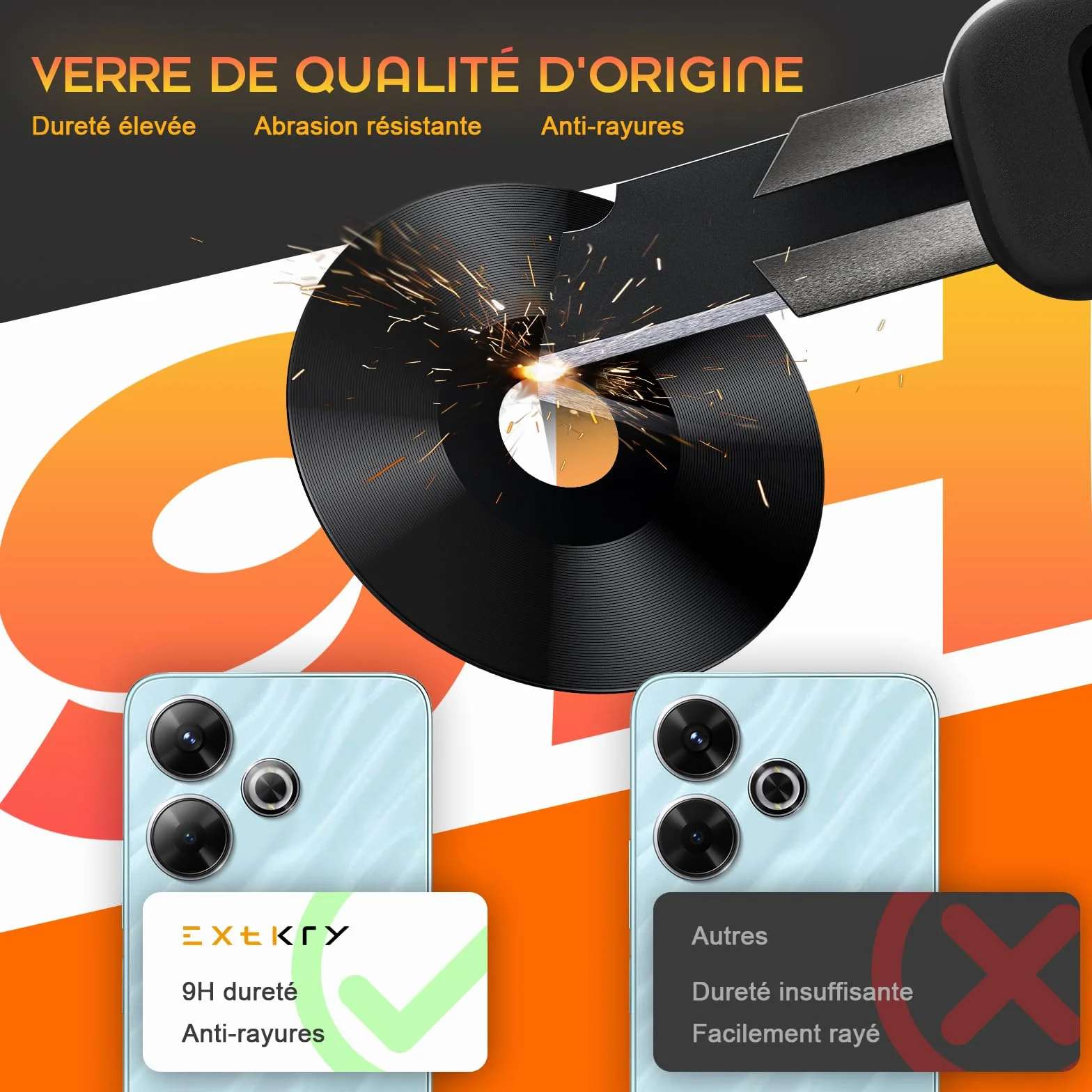 2 Packs Lentille Caméra pour Xiaomi Redmi 13 2404ARN45A/24040RN64Y Origine Remplacement Vitre Appareil Photo Objectif Arrière + Kit de Réparation