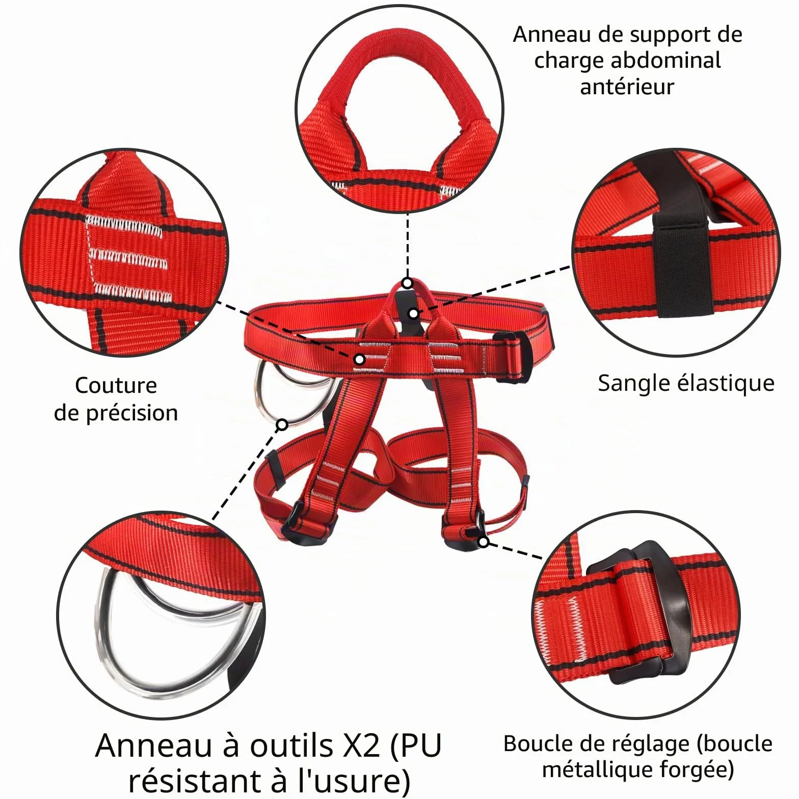 NewDoar Baudrier Escalade Certifié UIAA CE Harnais Alpinisme Descente Rappel