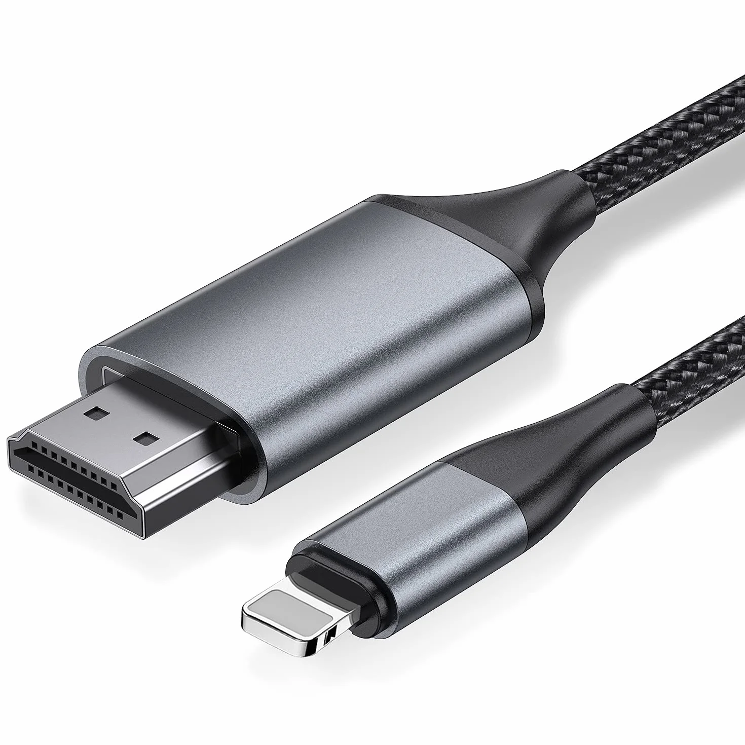 Adaptateur Lightning vers HDMI 2.0m pour iPhone 14/13/12 & YouTube vers TV - Résolution HD 1080P (iOS 18/17 - Non Compatible iPhone 16/15/Netflix)