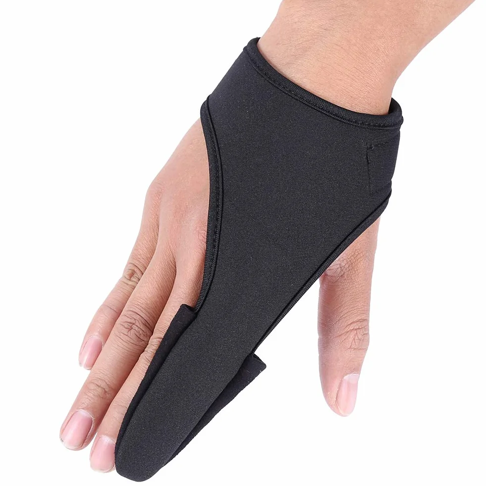KIMISS Protège-Doigts Pêche Noir Unisexe élastique Cuir pour Plein Air