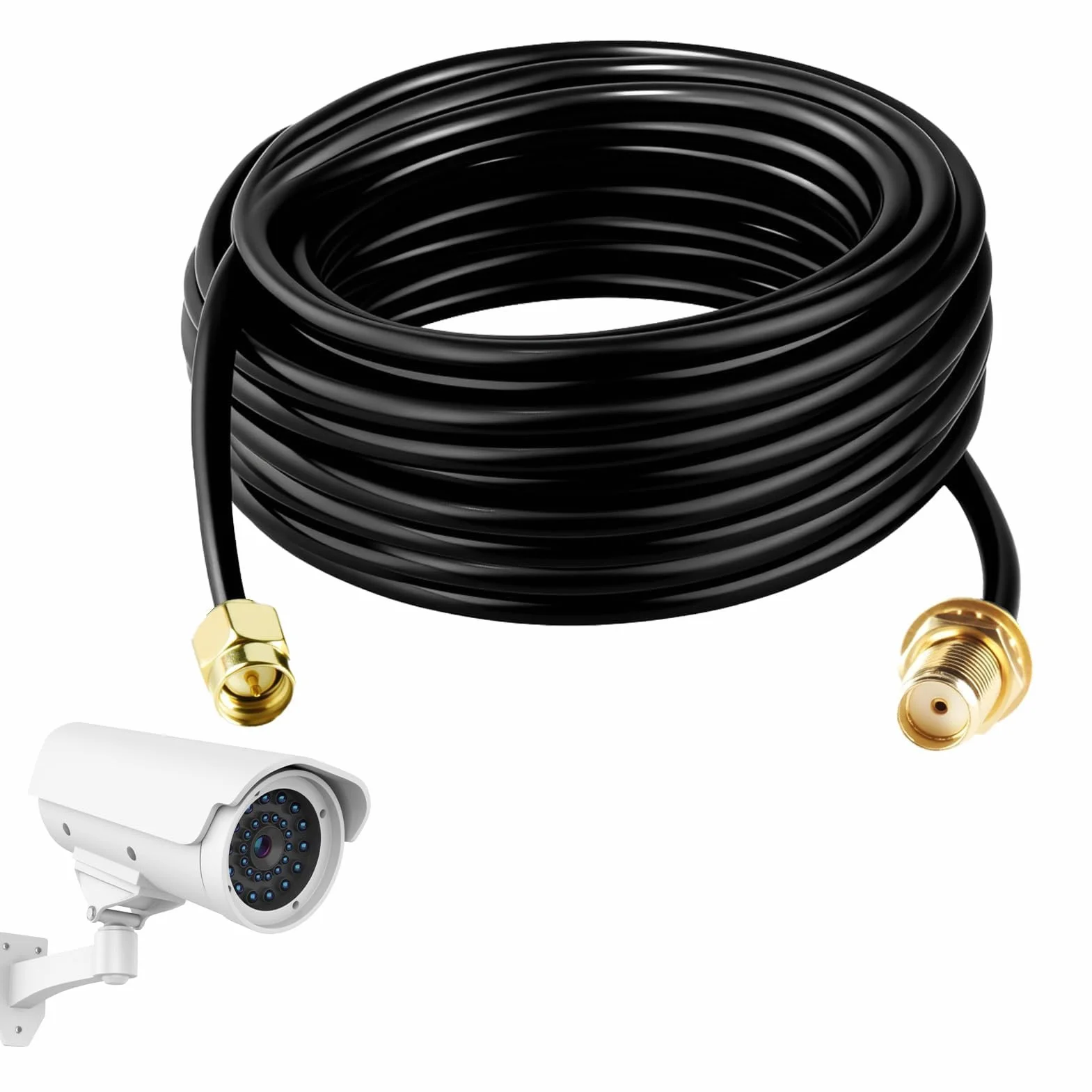 Cable D'extension SMA RG174, 10M Câble Rallonge Antenne WIFI Mâle vers Femelle Adaptateur Cable Coaxial TV 5G 4G Exterieur pour LTE GSM GPS Routeur Modem Scanner Radio Ham Camera SDR Récepteur ADS-B
