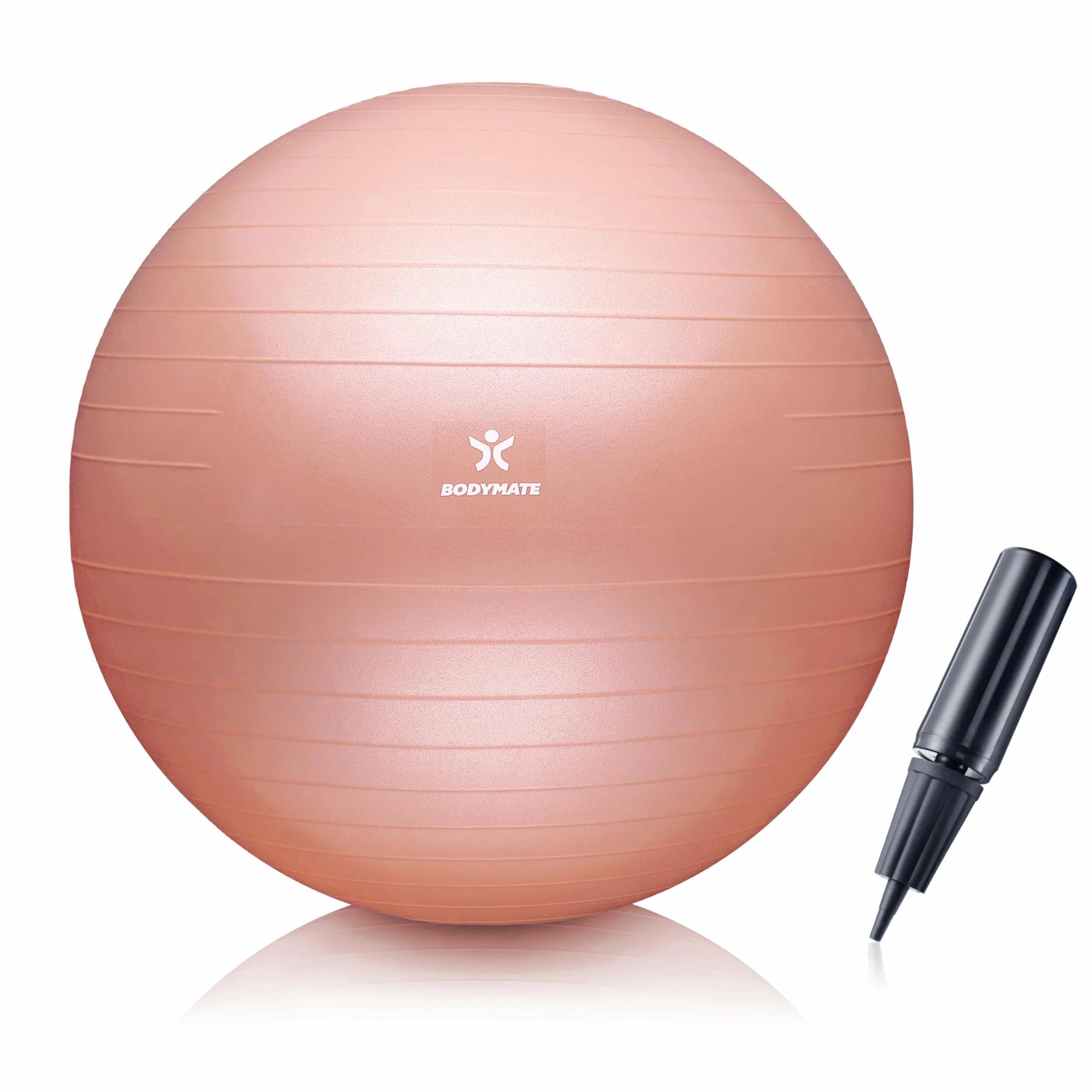 BODYMATE Ballon Fitness avec Pompe et E-Book - Tailles et Coloris Variés