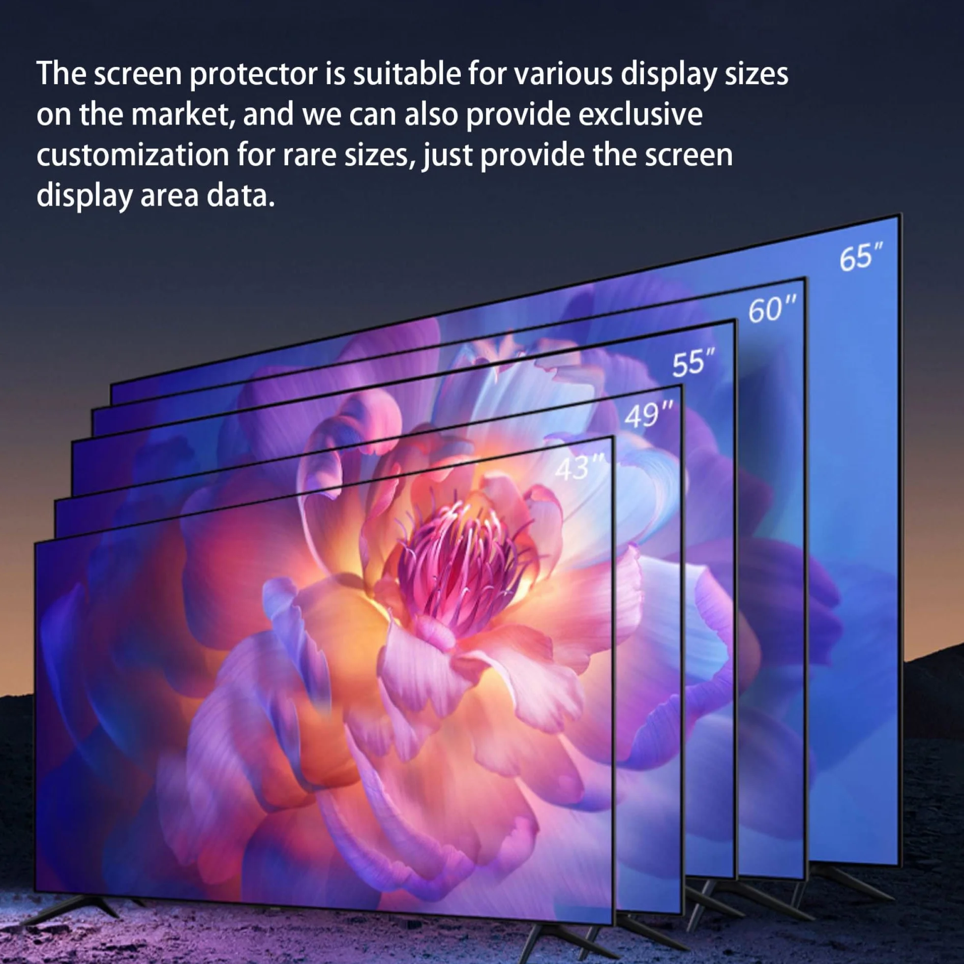 Protecteur d'écran pour TV LCD 43-65 Pouces Anti-Reflets Anti-lumière Bleue Film sans Bulle Anti-Rayures TCL Toshiba Sony LG