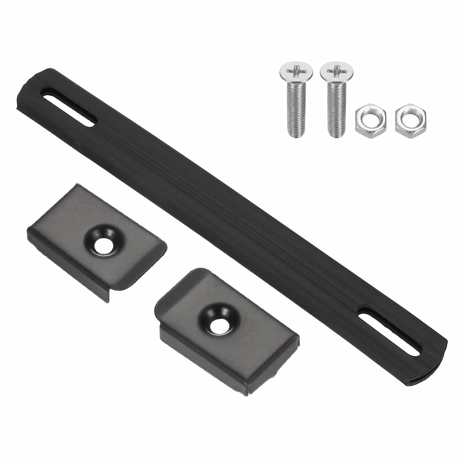 PATIKIL Poignée de Remplacement 7,8 Pouces, Poignée de Sangle en Caoutchouc pour Enceintes d'Amplificateurs avec Embouts Métalliques et Accessoires de Fixation, Noir