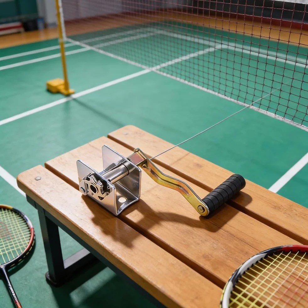 Outil de tension à manivelle en métal - Enrouleur de corde pour filet de badminton et volley-ball, portable intérieur/extérieur