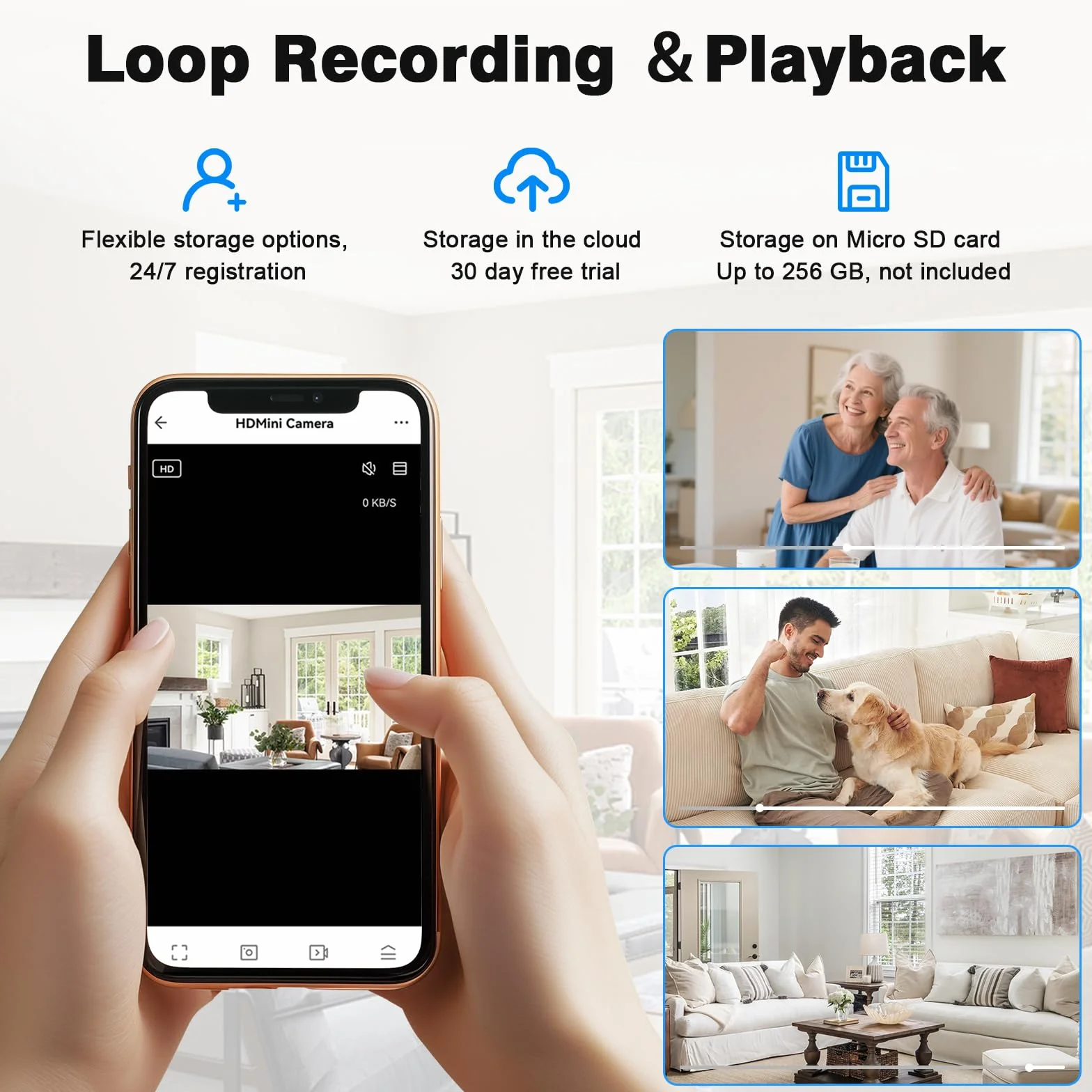 Caméra Espion WiFi, 5G Mini Camera Cachée sans Fil, Micro Camera Espion 150° Réveil,1080P HD Distance a Discrete Détection de Mouvement/Vision Nocturne Caméra de Surveillance
