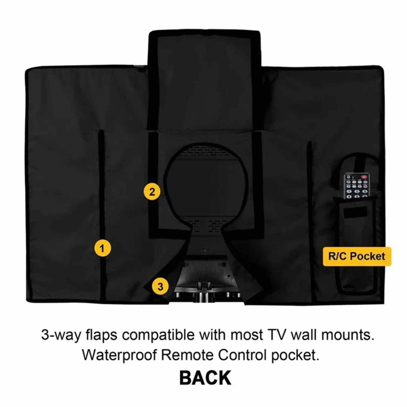 Housse écran Tv Compatible Housse anti-poussière for écran de télévision d'extérieur, sac de protection résistant à l'eau et à la poussière for téléviseur LCD noir 24 "38" 42 "48" 52 "65 pouces 47(30-