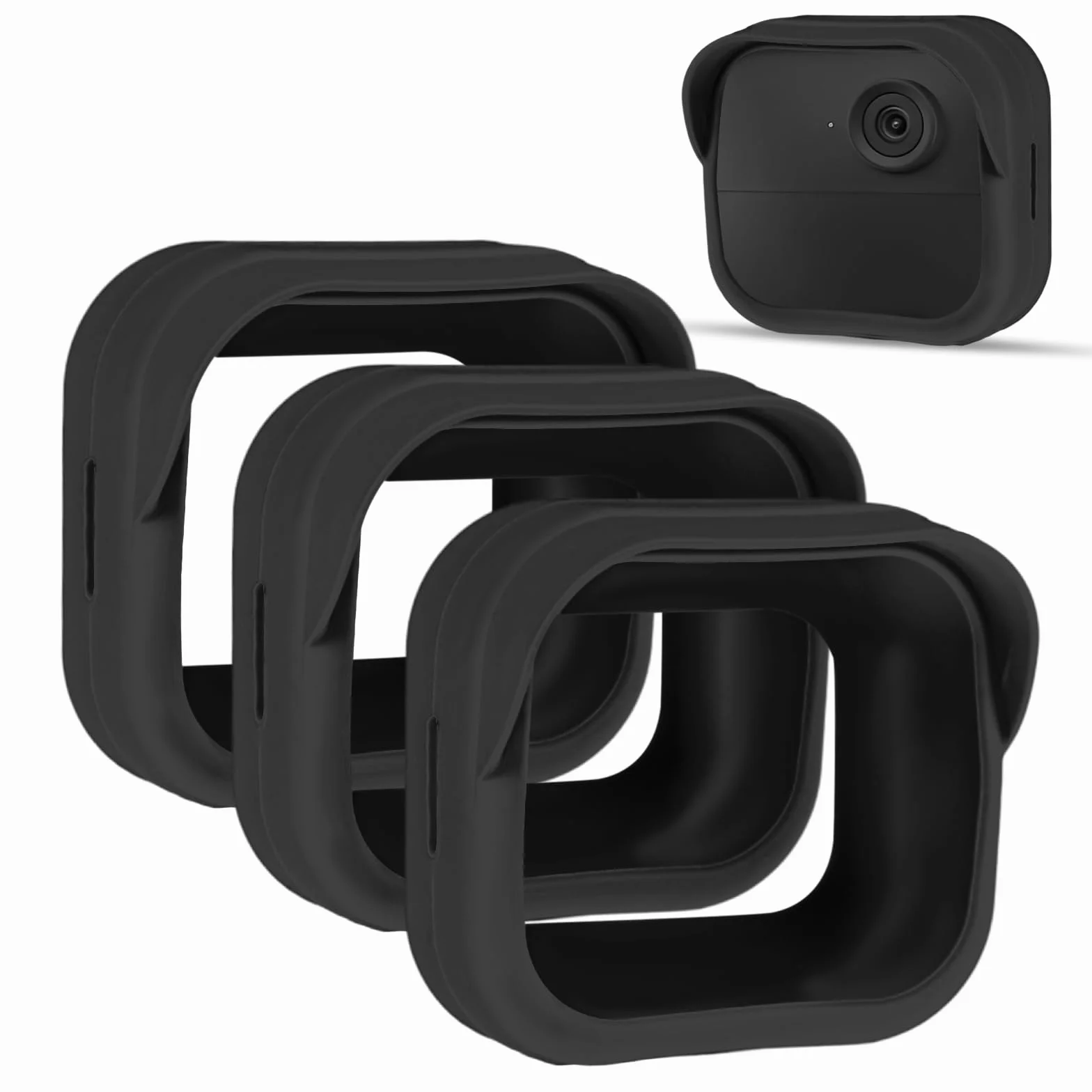 PEUTIER 3pcs Cache Caméra pour Blink Outdoor 4 la Toute Nouveau(4e Génération), Imperméabiliser Caméra de Sécurité Coque en Silicone Blink Camera Cover pour Intelligente (Noir)