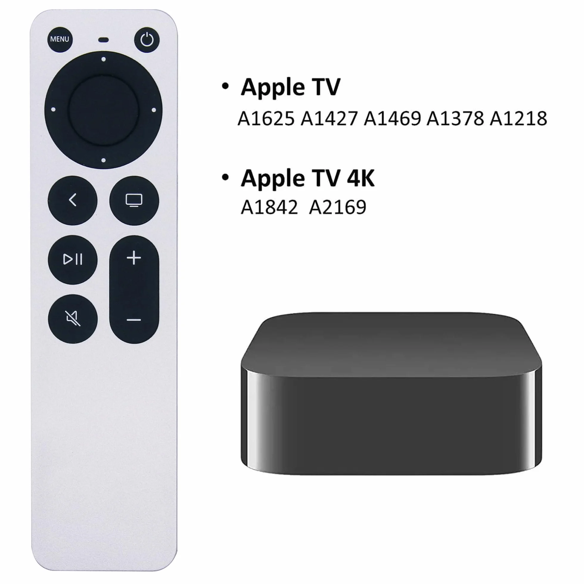 Télécommande de Remplacement pour Apple TV 4K Gen 1 2 3 4 Controller A1156 A1427 A1469 A1378 Apple TV2 TV3 Universelle/Plastique