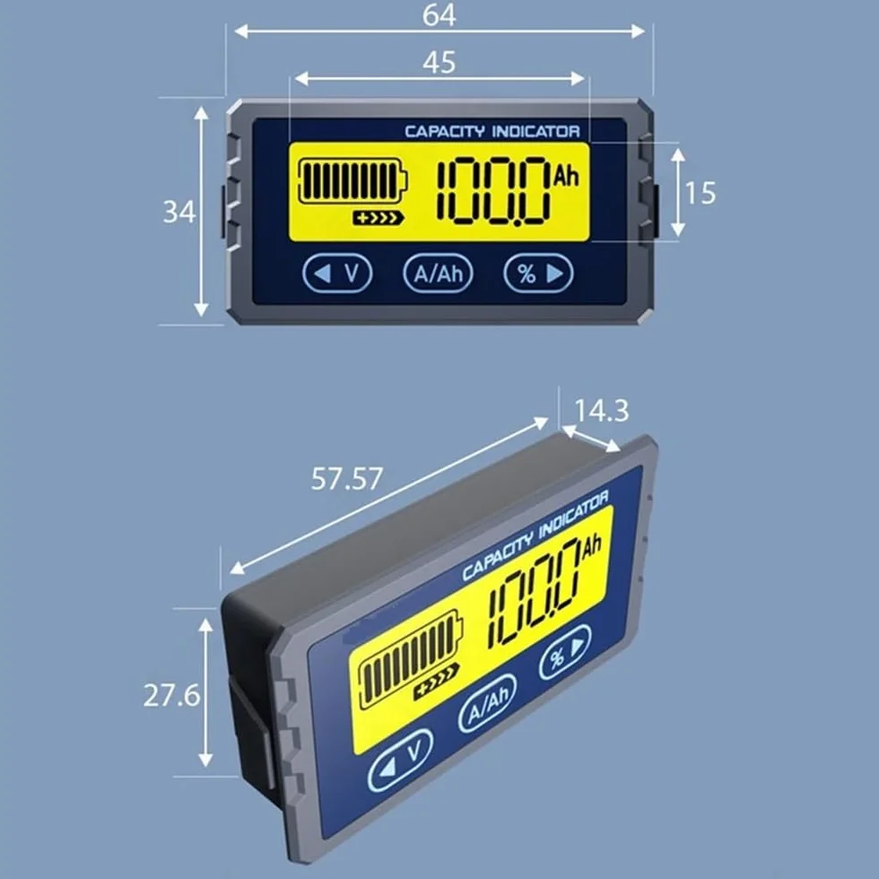 DollaTek Testeur de batterie Coulomb Compteur Indicateur de capacité Détecteur Li-ion Lifepo4 Coulomètre Voltmètre 8-120V 100A (0-150A)
