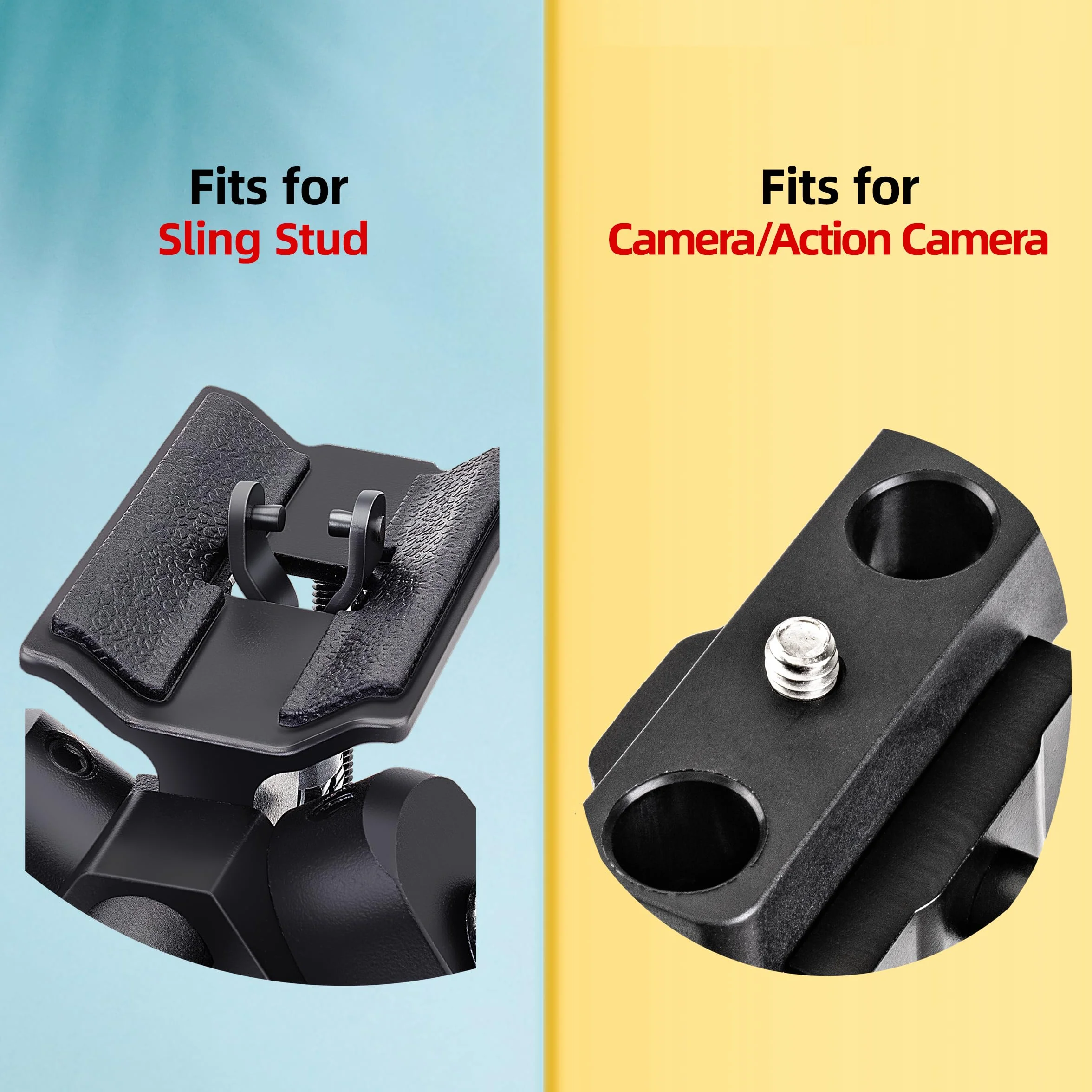 Bipied pivotant inclinable avec 3 adaptateurs, adaptateur à vis 6,35 mm pour appareil photo pour activités de plein air, 7-10"