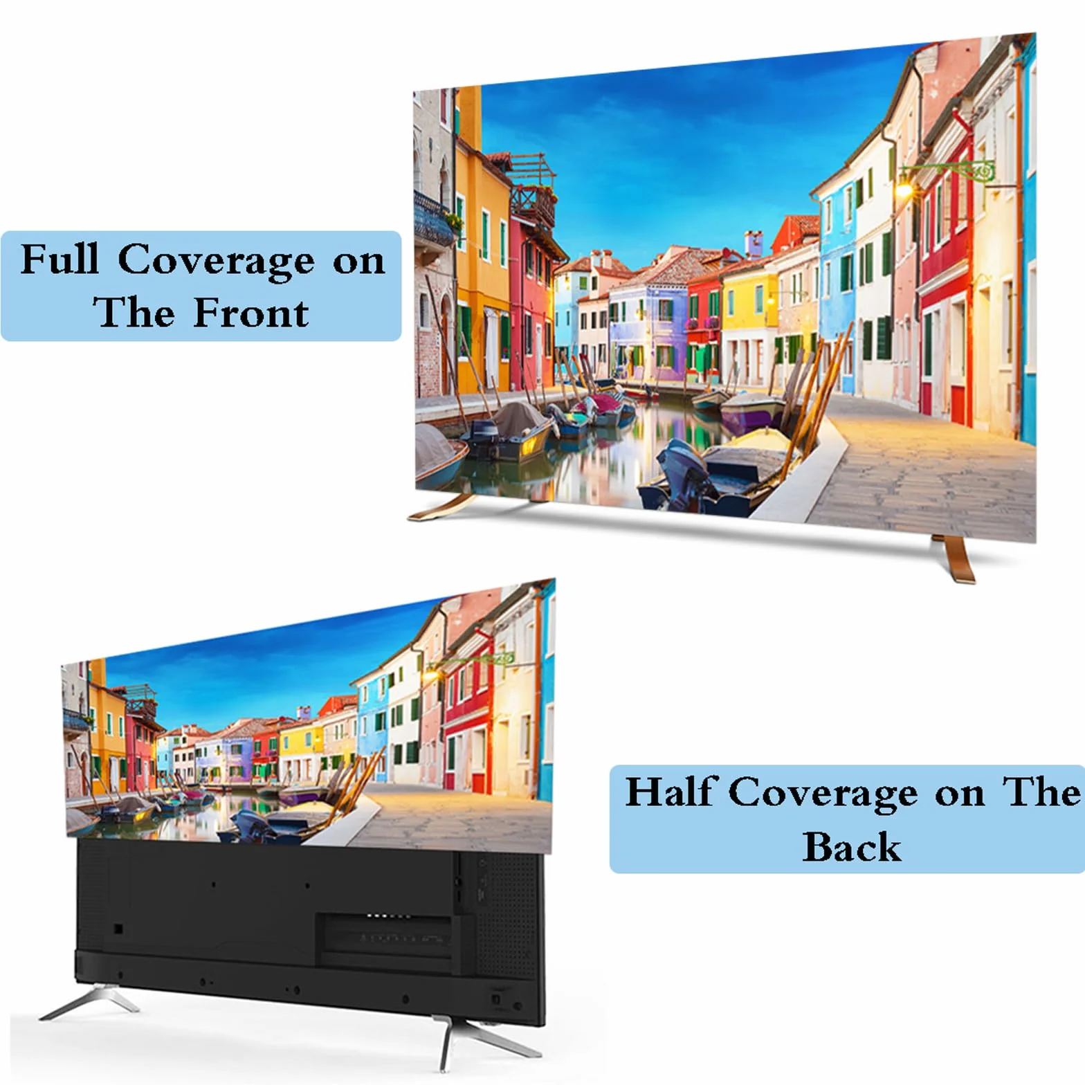Couverture De TéLéVision,Cache-PoussièRe pour TéLéViseur,Housse De Protection De L'éCran De TéLéVision,Couverture De TéLéVision De Paysage,Anti-PoussièRe,pour 32 à 80 Pouces
