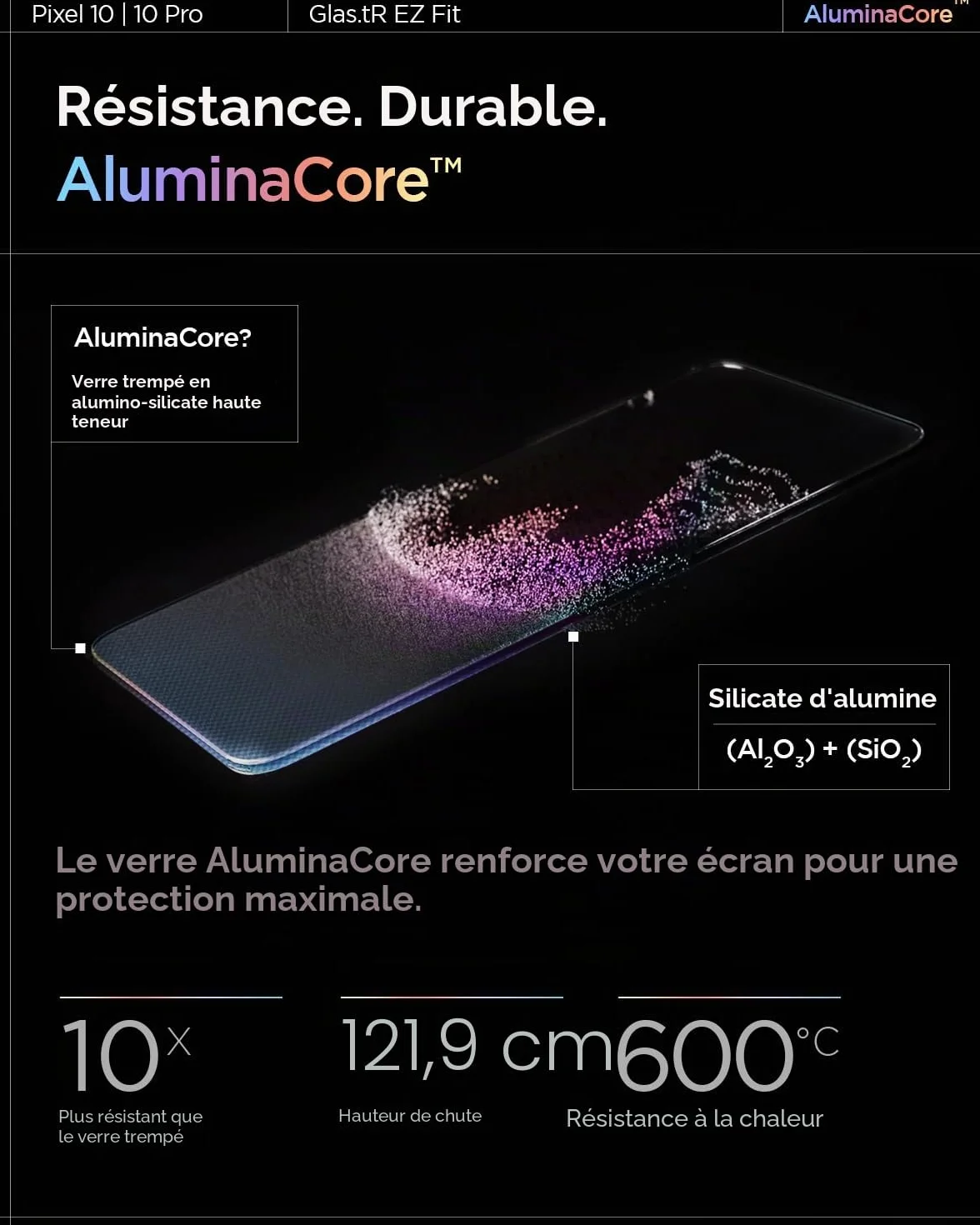 Spigen Glas.tR EZ Fit Verre Trempé pour Google Pixel 10, 10 Pro, Pixel 9, Pixel 9 Pro, 2 Pièces, Kit d'installation inclus, Dureté 9H, Résistant aux Rayures