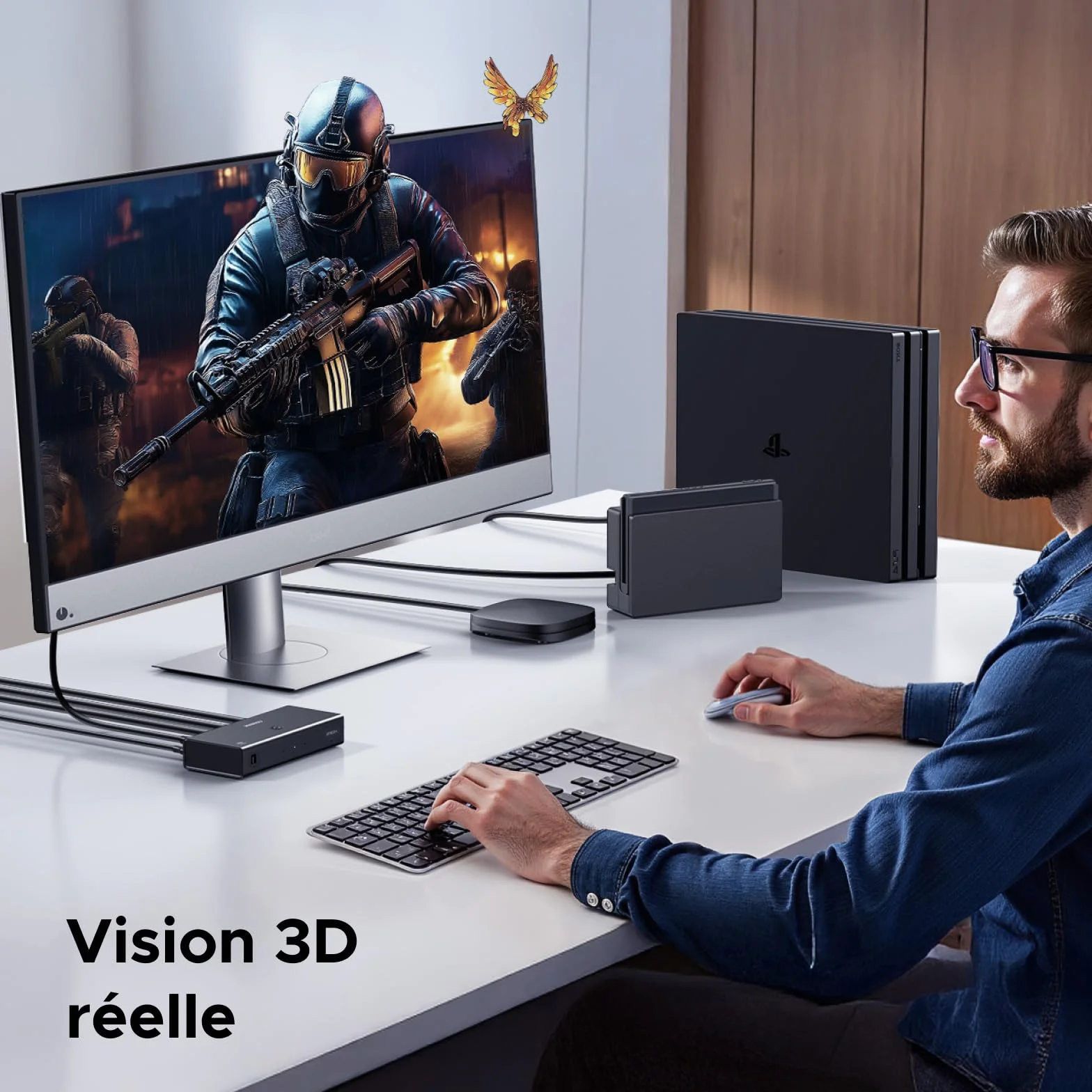 UGREEN Commutateur HDMI 2.0 4K 60Hz 3 Entrées 1 Sortie HDR10 Dolby Vision Télécommande
