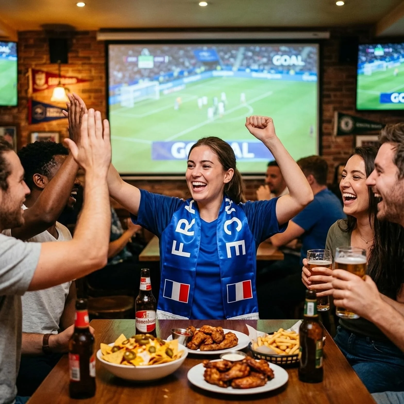 YESAH Écharpe de Supporter France Coupe du Monde 2026, Polyester Recto Verso Drapeau