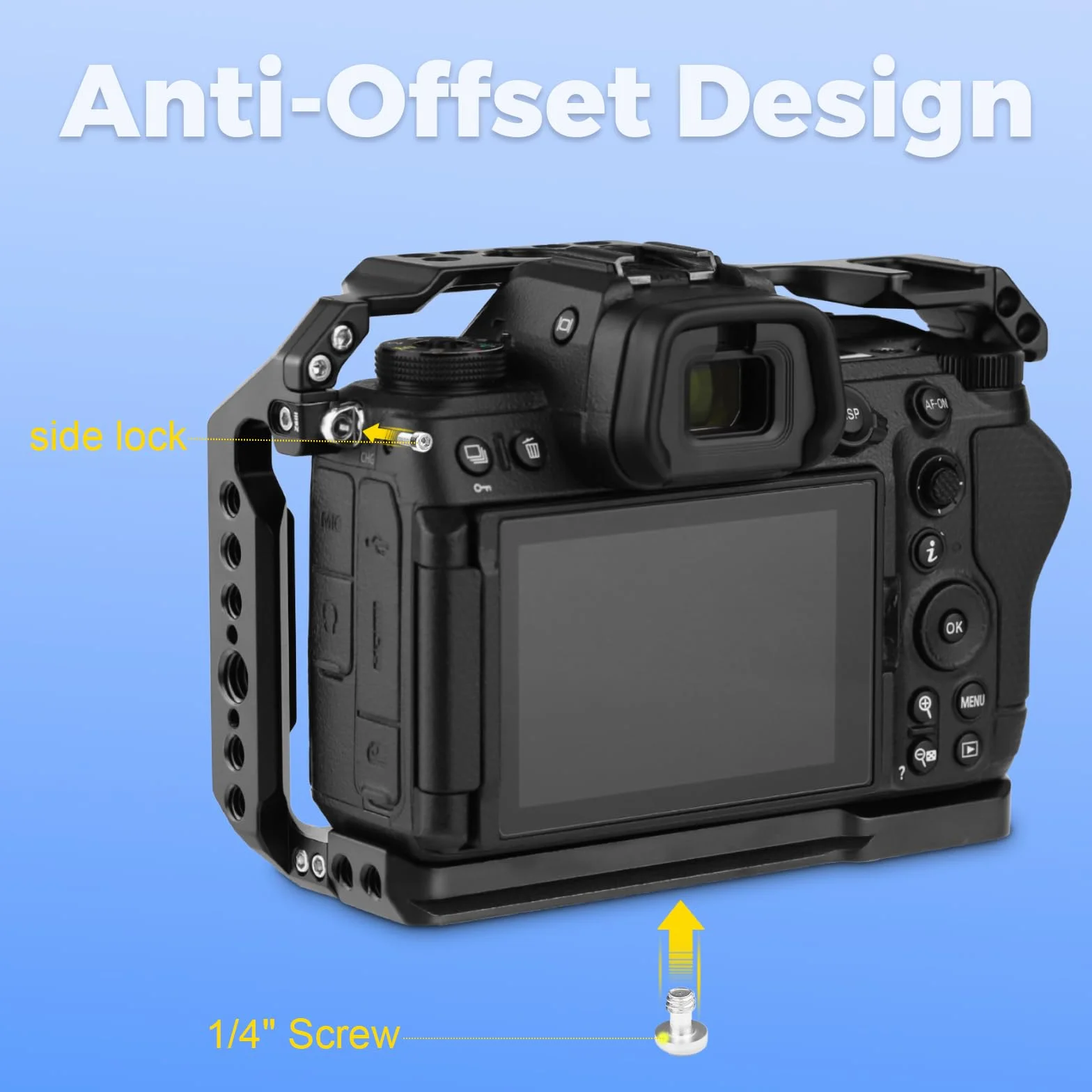 Leftfoto Cage pour appareil photo Nikon Z6III/Z5/Z6/Z7/Z6II/Z7II, cadre de protection avec base Arca, cage vidéo pour prise de vue vidéo Vlog