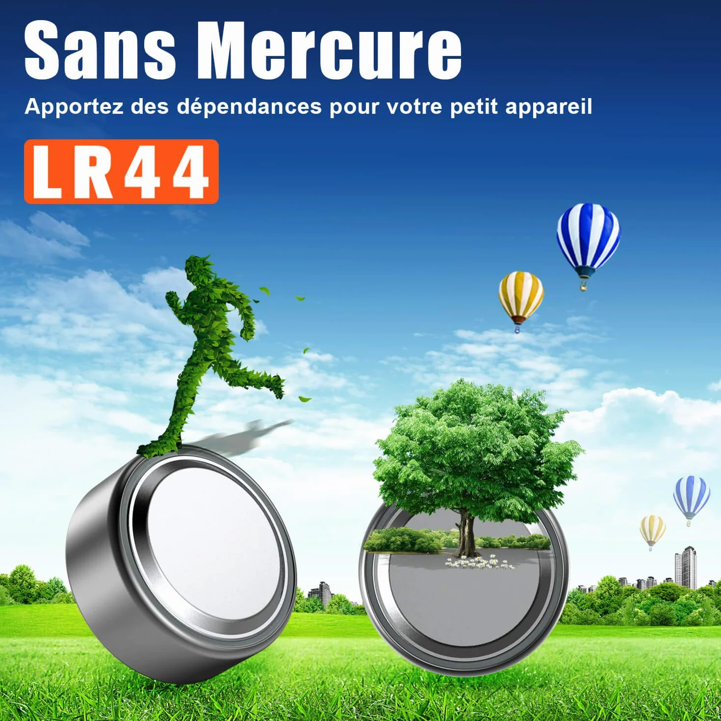 Blister 20 Piles AG13 LR44 LR1154 357 sans Mercure