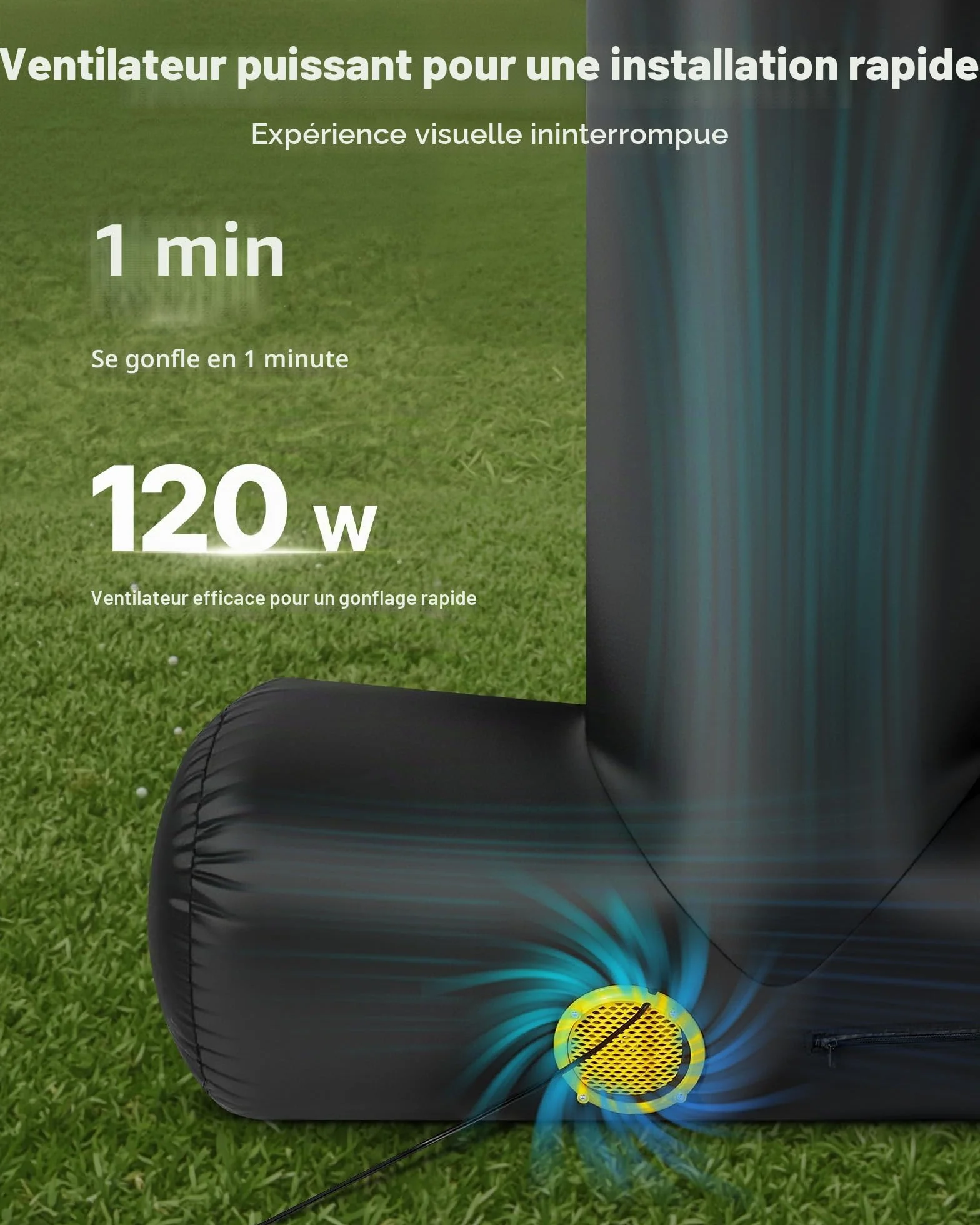 VEVOR Écran de Projection Gonflable 457 cm 16:9 600D Lavable Sac de Rangement Portable