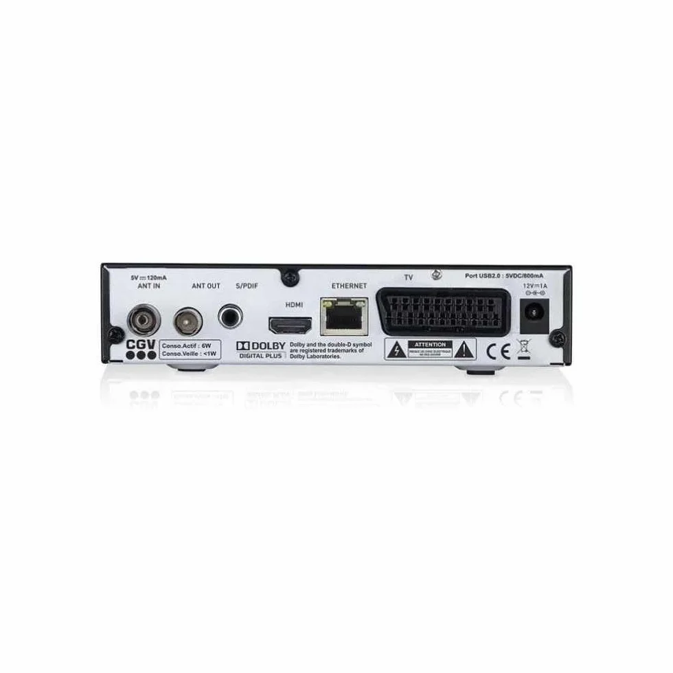 CGV etimo 2T-C Recepteur/enregisteur TNT HD Double Tuner NOIR | Réception des chaînes étrangères et locale de la TNT